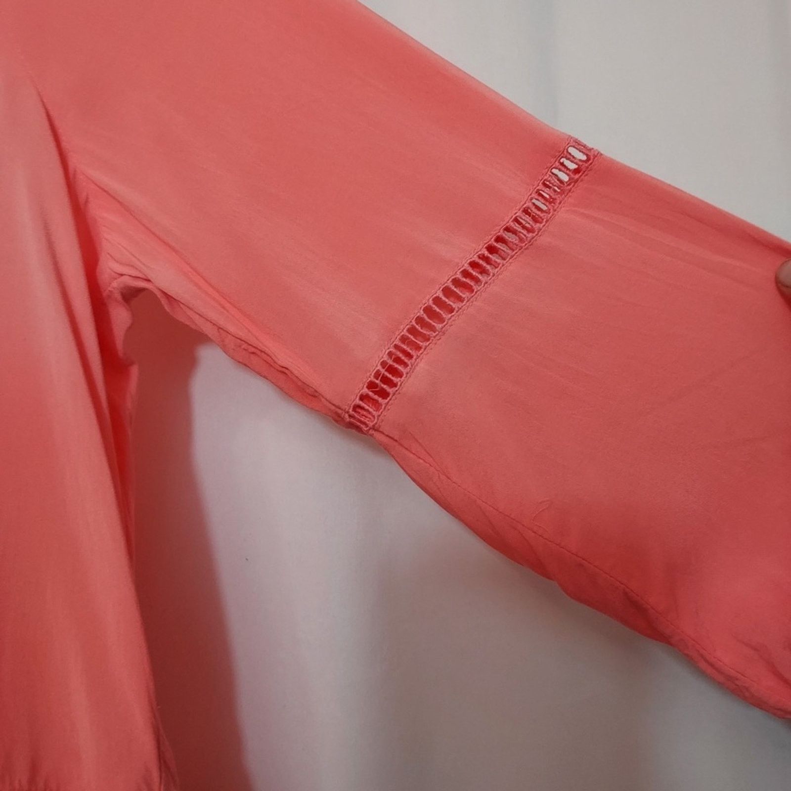 Calvin Klein Calvin Klein Jeans Coral Pink Orange Eyelet Tunic Blouse Top Size M / US 6-8 / IT 42-44 - 7 Thumbnail