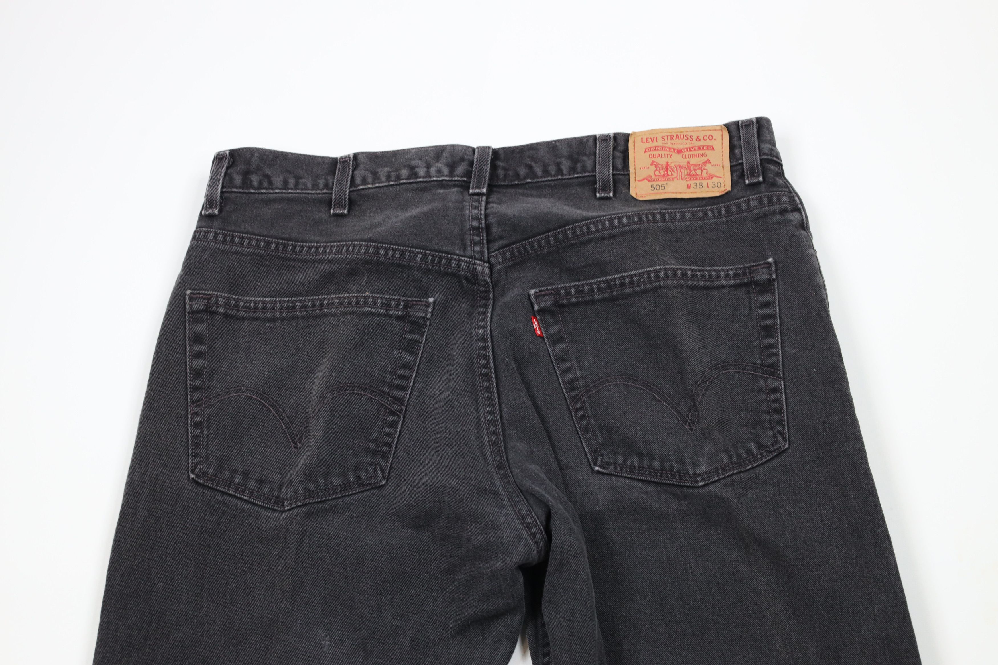 Levi's × Vintage Vintage Y2K 2003 Levis 505 Regular Fit Denim Jeans Black Size US 38 / EU 54 - 10 Thumbnail