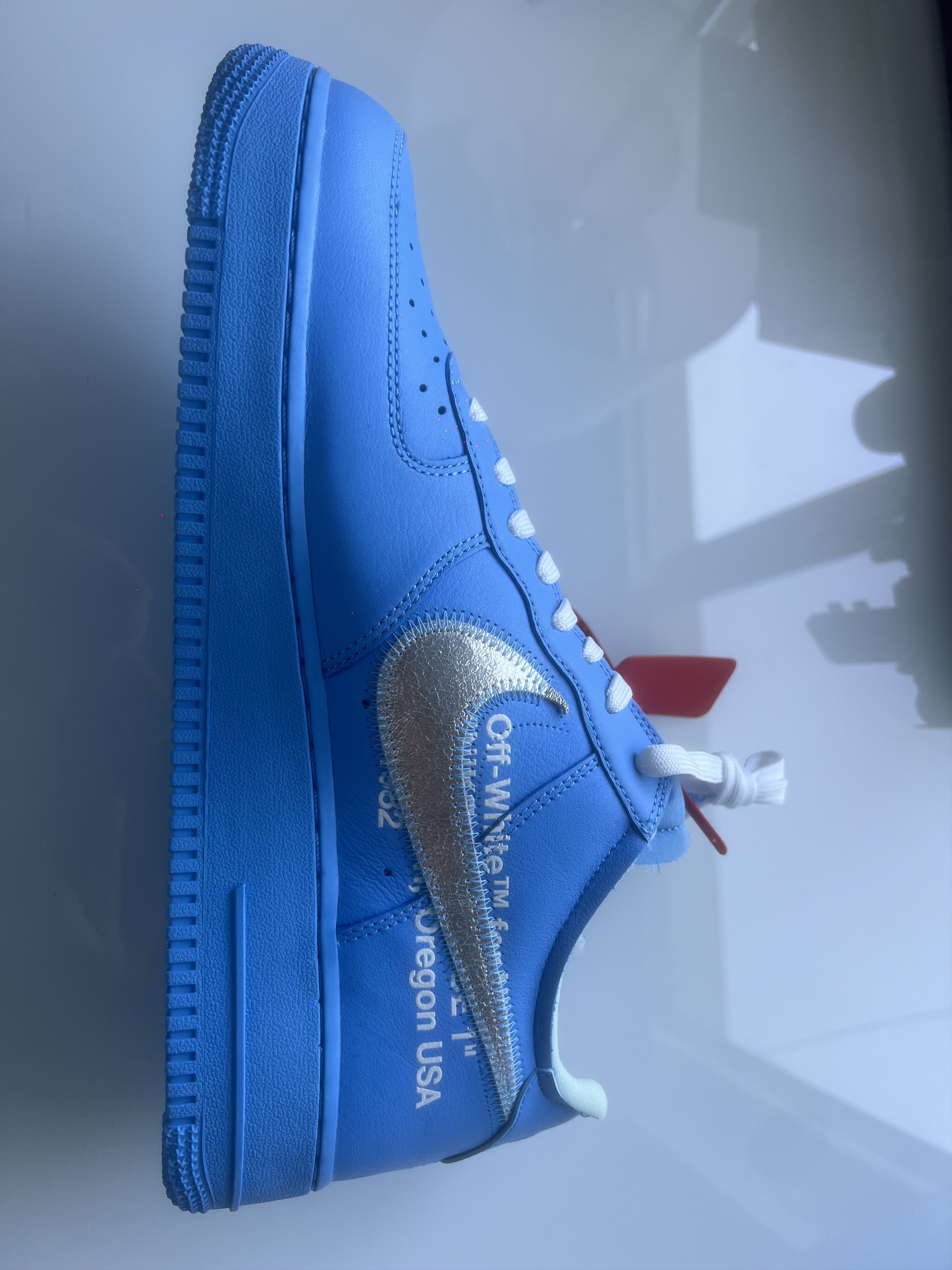Nike × Off-White Nike Air Force 1 Low Off White University Blue MCA Exclusive Size US 12 / EU 45 - 9 Thumbnail