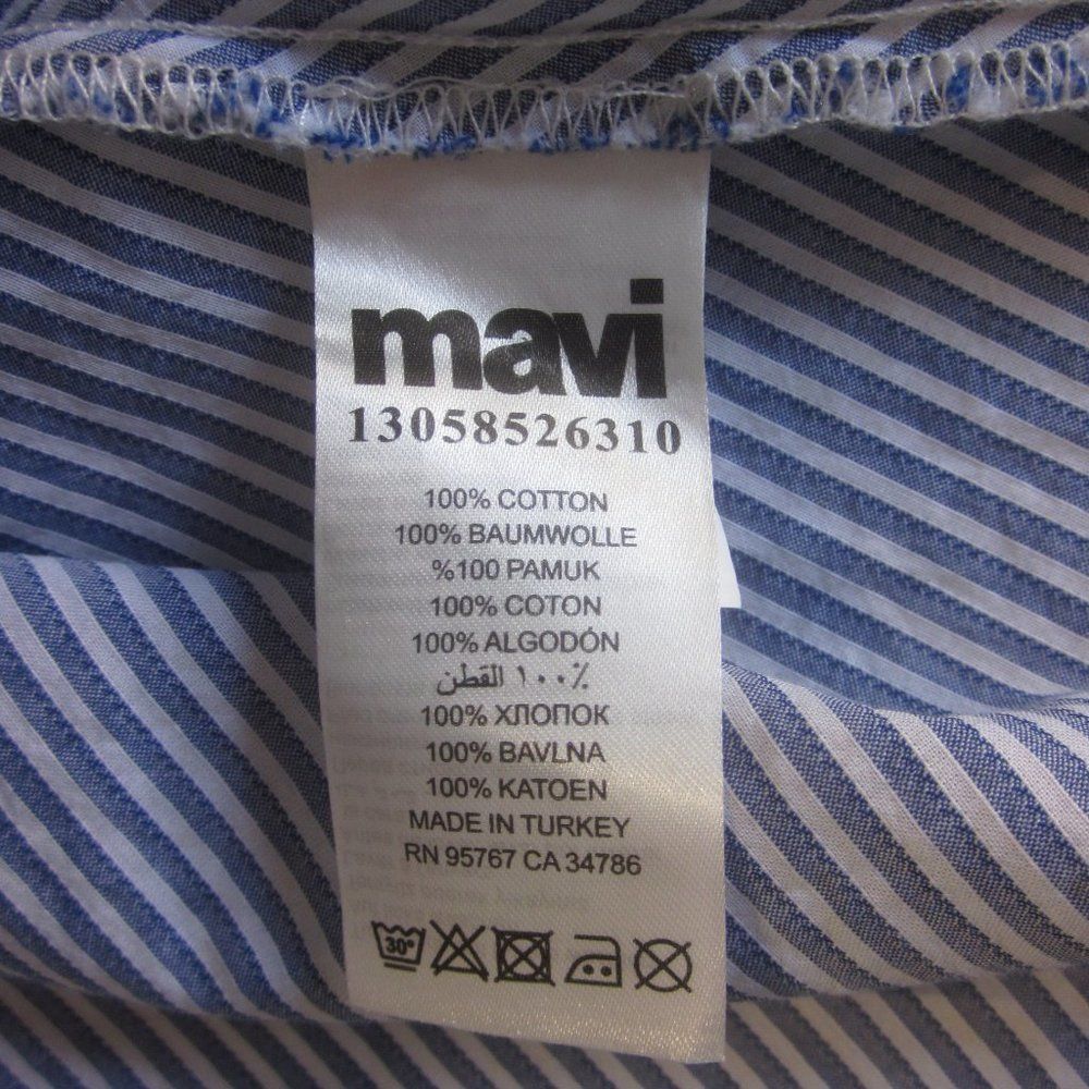Mavi Mavi Sustainable Cotton Summer Dress Womens Size S Tie Back Blue Stripe Size S / US 4 / IT 40 - 8 Thumbnail