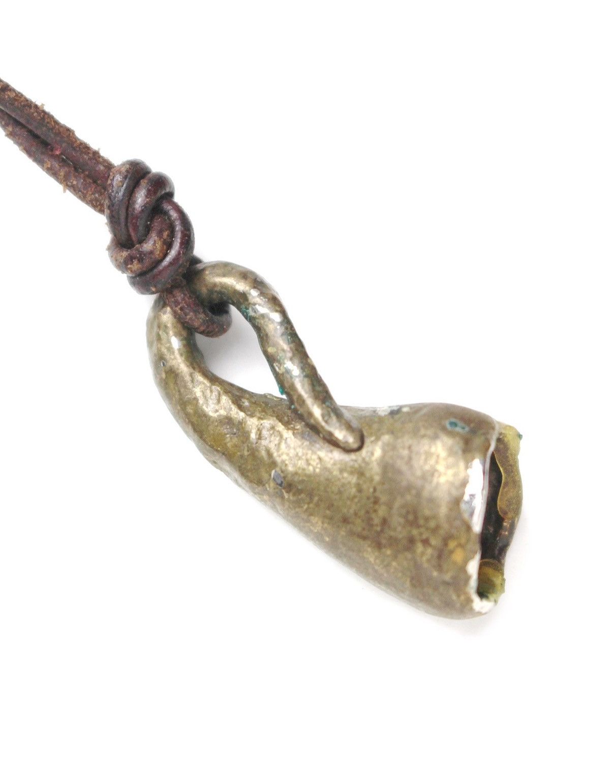 If Six Was Nine 1990S PRIMITIVE BRASS AMULET NECKLACE – TRIBAL RELIC JEWELRY Size ONE SIZE - 3 Thumbnail
