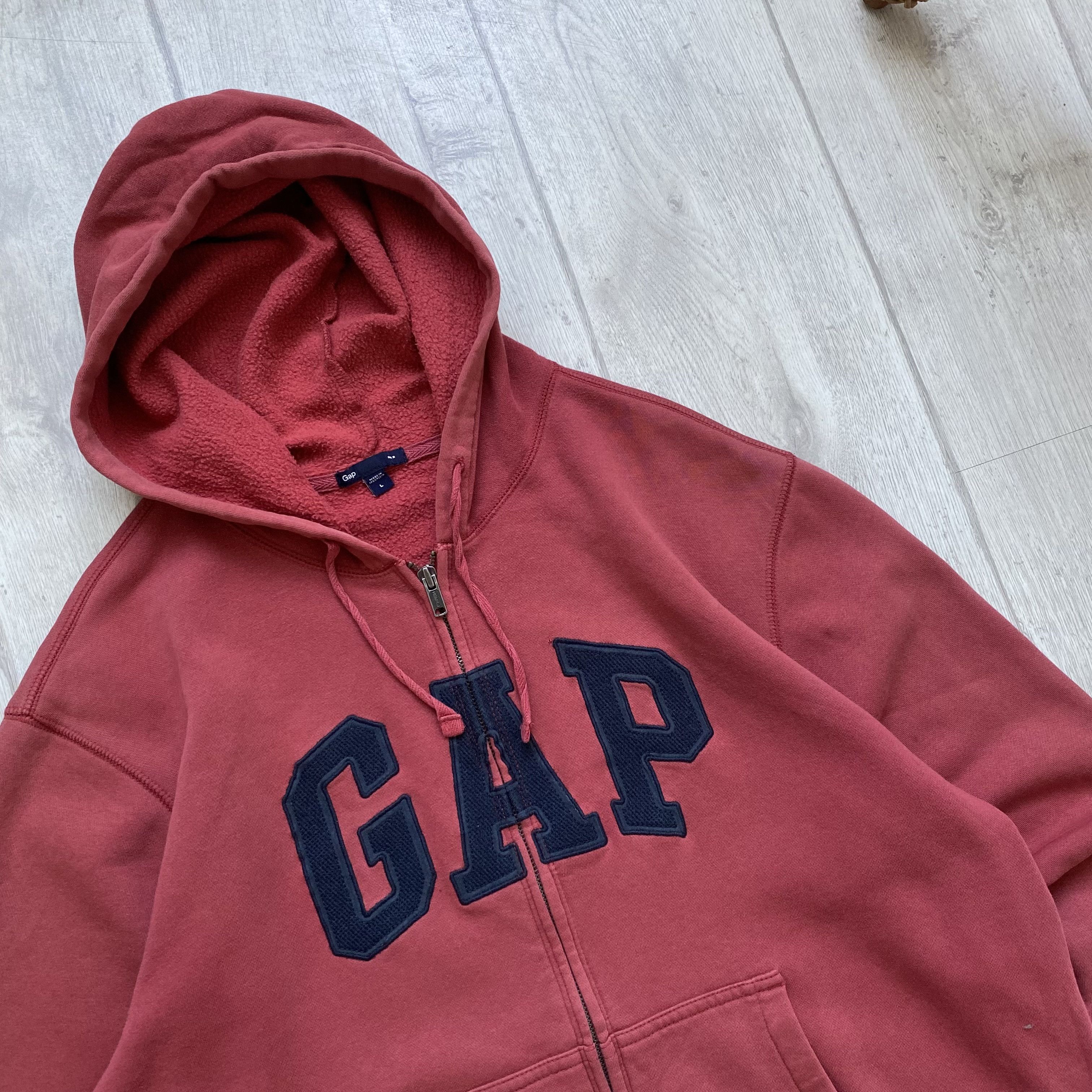 Gap Vintage Faded GAP Hoodie Zip Up Big Center Logo Yezzy Size US M / EU 48-50 / 2 - 2 Thumbnail
