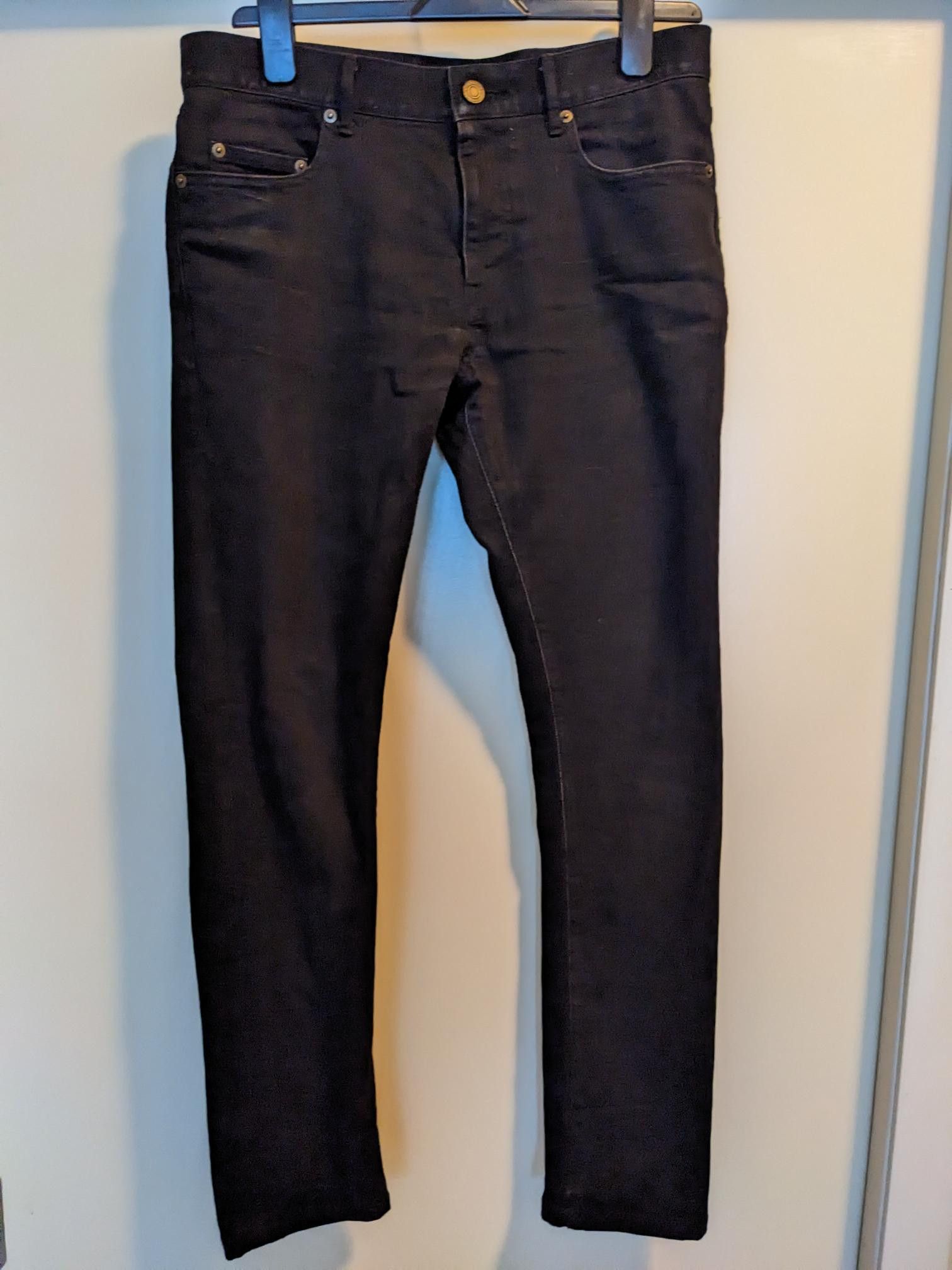 image of Saint Laurent Paris D02 31X30 Made In Japan Black Denim Skinny Jeans D02 M/sk-Lw, Men's