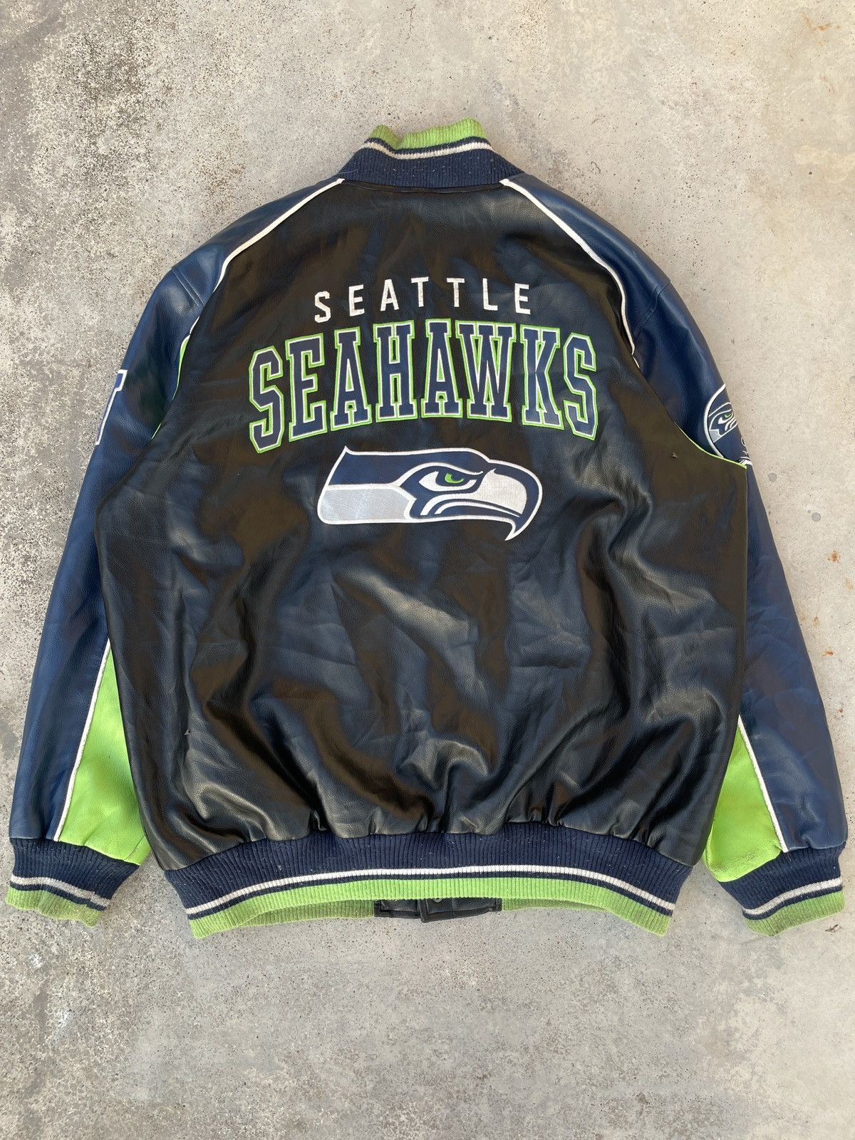NFL Seattle Seahawks NFL Leather Man Varsity Jacket Size US XXL / EU 58 / 5 - 3 Thumbnail
