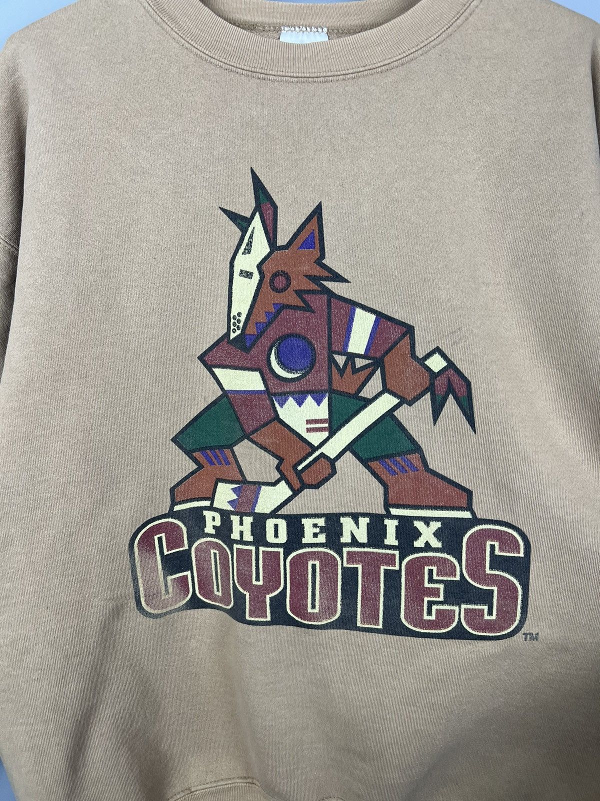 Vintage vintage 1990s Phoenix Coyotes Hockey Sweatshirt. Size US XL / EU 56 / 4 - 3 Thumbnail