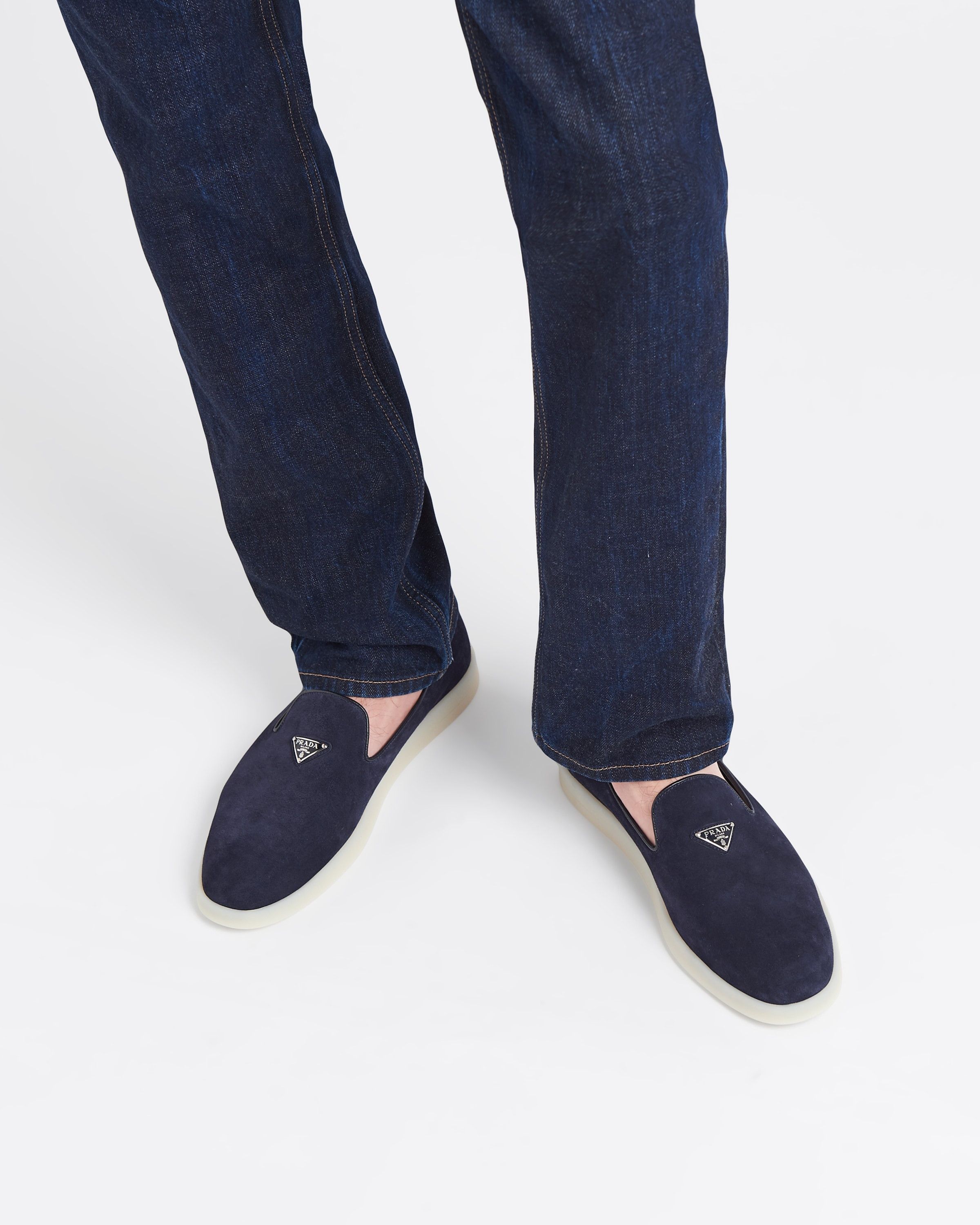 Prada o1srvl11e0226 Suede Slippers in Blue Size US 10 / EU 43 - 3 Thumbnail