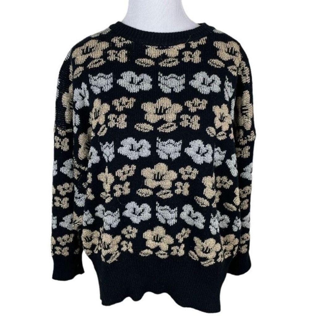 Other Vintage International Sportswear Metallic Floral Sweater Size L / US 10 / IT 46 - 11 Thumbnail