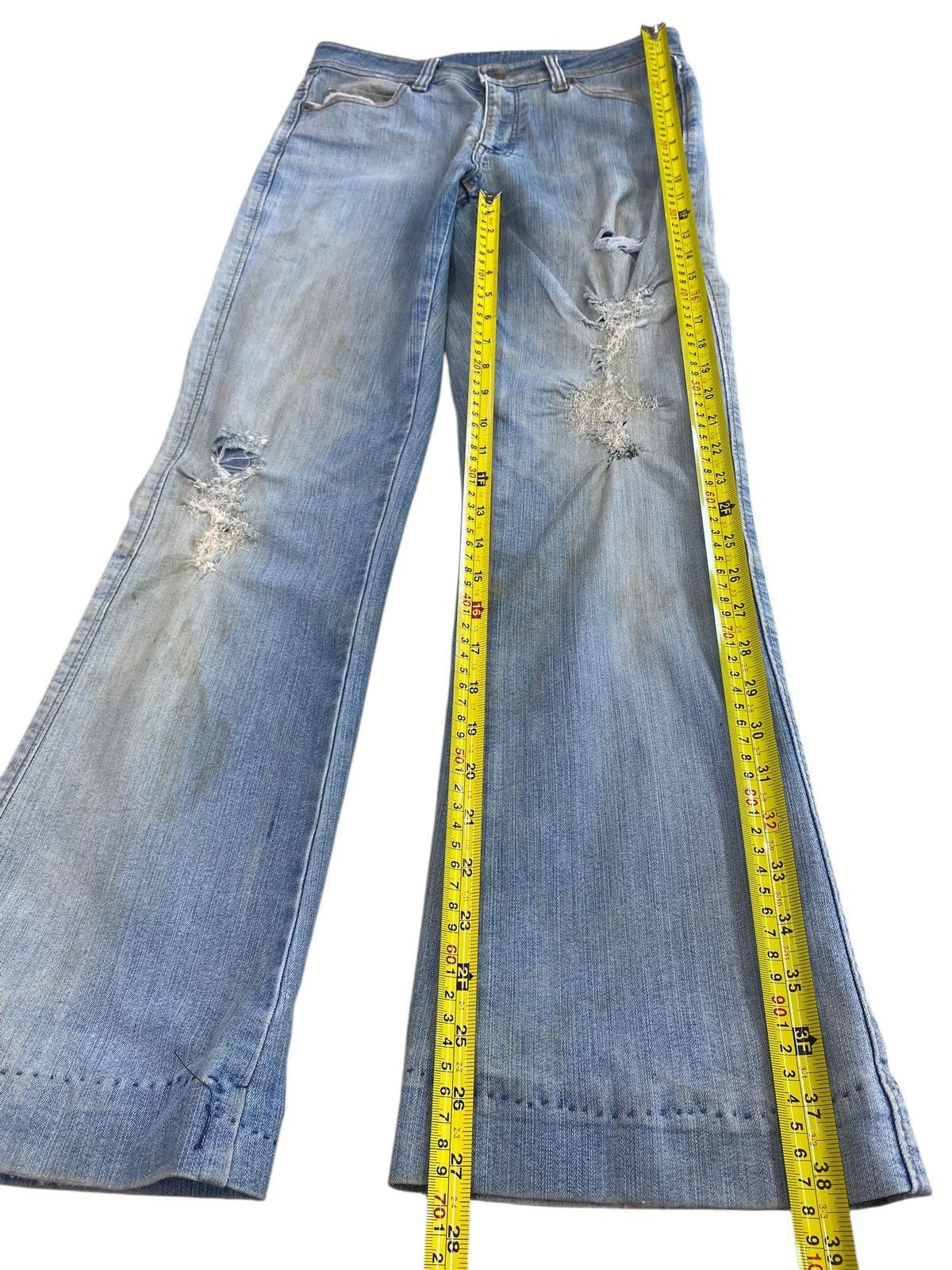 Other Topvalu Japanese Brand Acid Blue Wash Style Flare Jeans Size US 28 / EU 44 - 6 Thumbnail