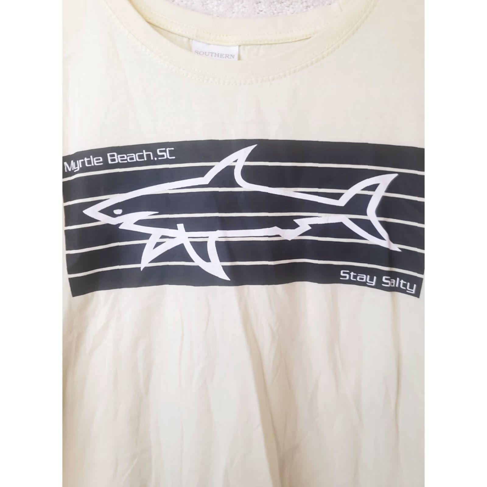 Vintage Southern Spirit Stay Salty Myrtle Beach SC T-Shirt Women S Long Sleeve Yellow 90s? Size S / US 4 / IT 40 - 3 Thumbnail