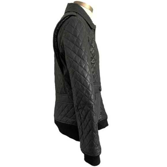 Corpus Corpus Black Lambskin Quilted Leather Bomber Jacket - Small Size S / US 4 / IT 40 - 6 Thumbnail