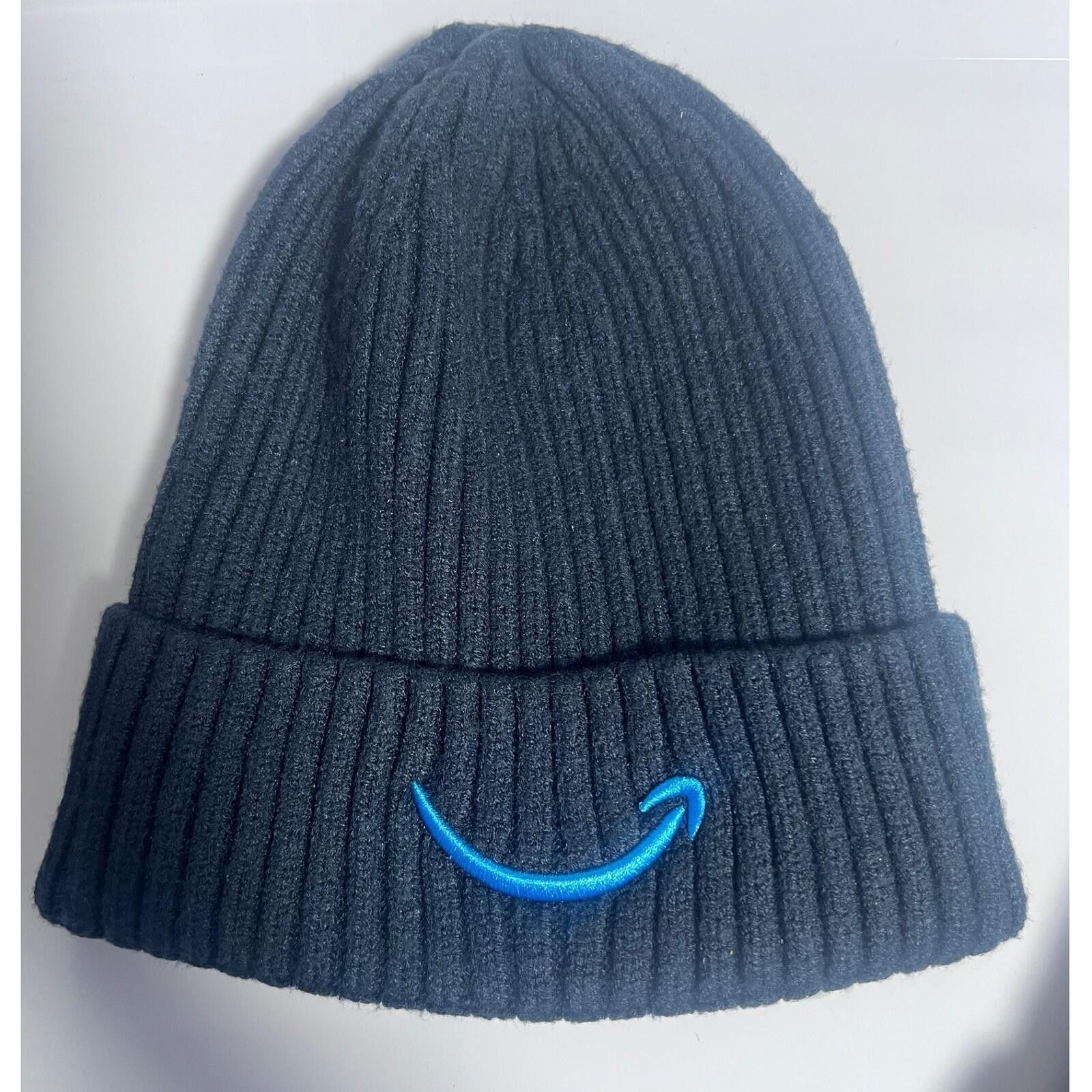 Other Amazon Smile Logo Ribbed Cuffed Beanie Navy Blue One Size Size ONE SIZE - 1 Thumbnail