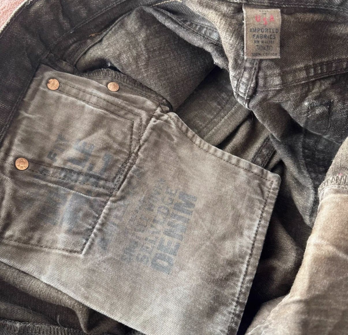 RRL Ralph Lauren RRL Ralph Lauren Double RL Brown Oil Stain Jeans K22 Size US 30 / EU 46 - 4 Thumbnail