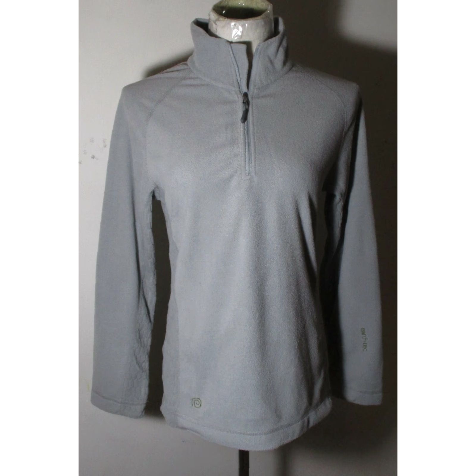 Vintage Earth-Tec Jersey 1/2 Zip Fleece Solid Green Size M Womens Shirt Long Sleeve 1/2 Zip Fall Spring Summer Winter Modern Flight Series Size M / US 6-8 / IT 42-44 - 2 Thumbnail