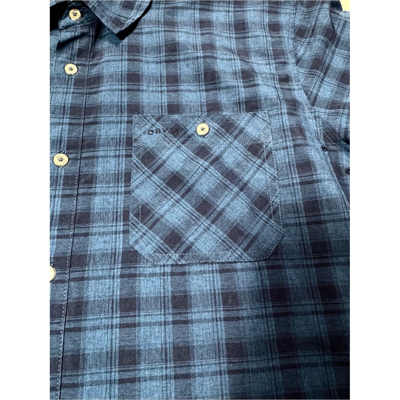 Orvis Orvis Short Sleeve Blue Plaid Shirt Size XXL Size US XXL / EU 58 / 5 - 9 Thumbnail