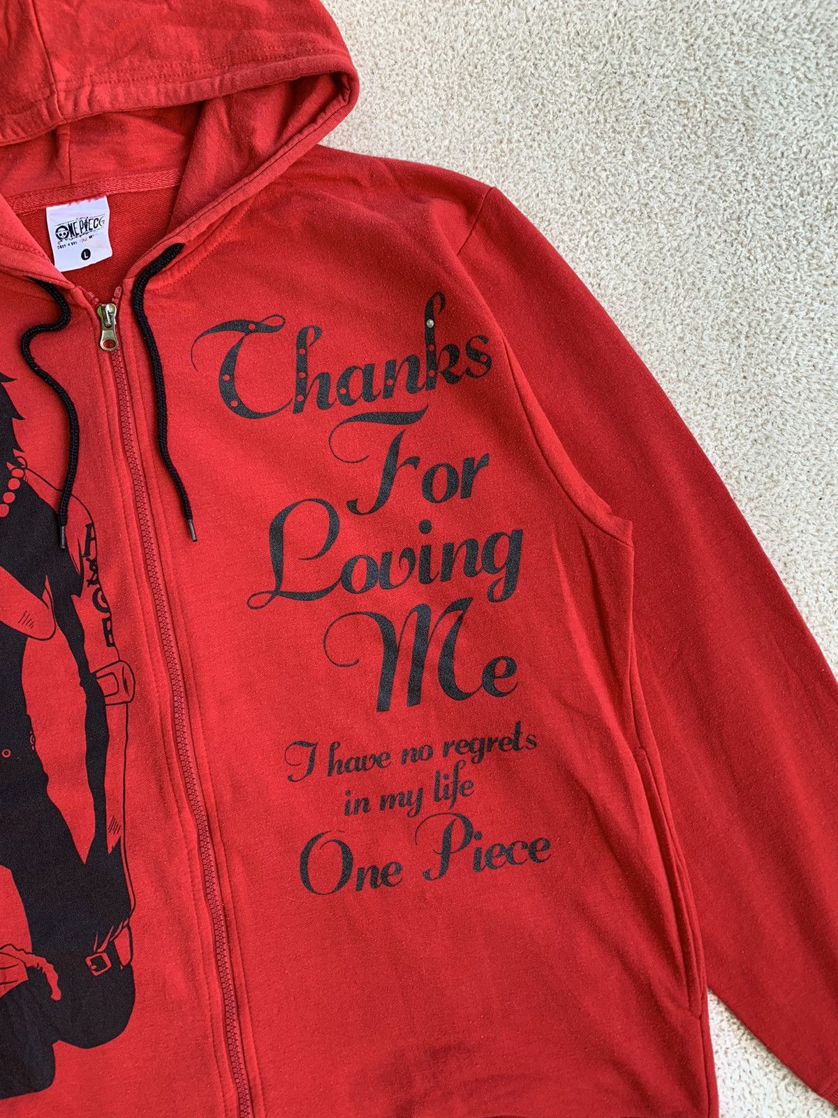 Japanese Brand × One Piece One Piece Thanks ForLoving Me Zip Hoodie Size US L / EU 52-54 / 3 - 6 Thumbnail