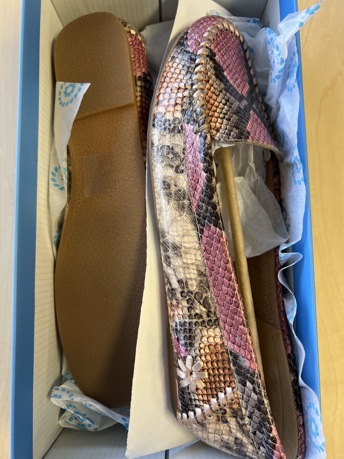 Jack Rogers Snake Print Flats Size US 9 / IT 39 - 7 Thumbnail