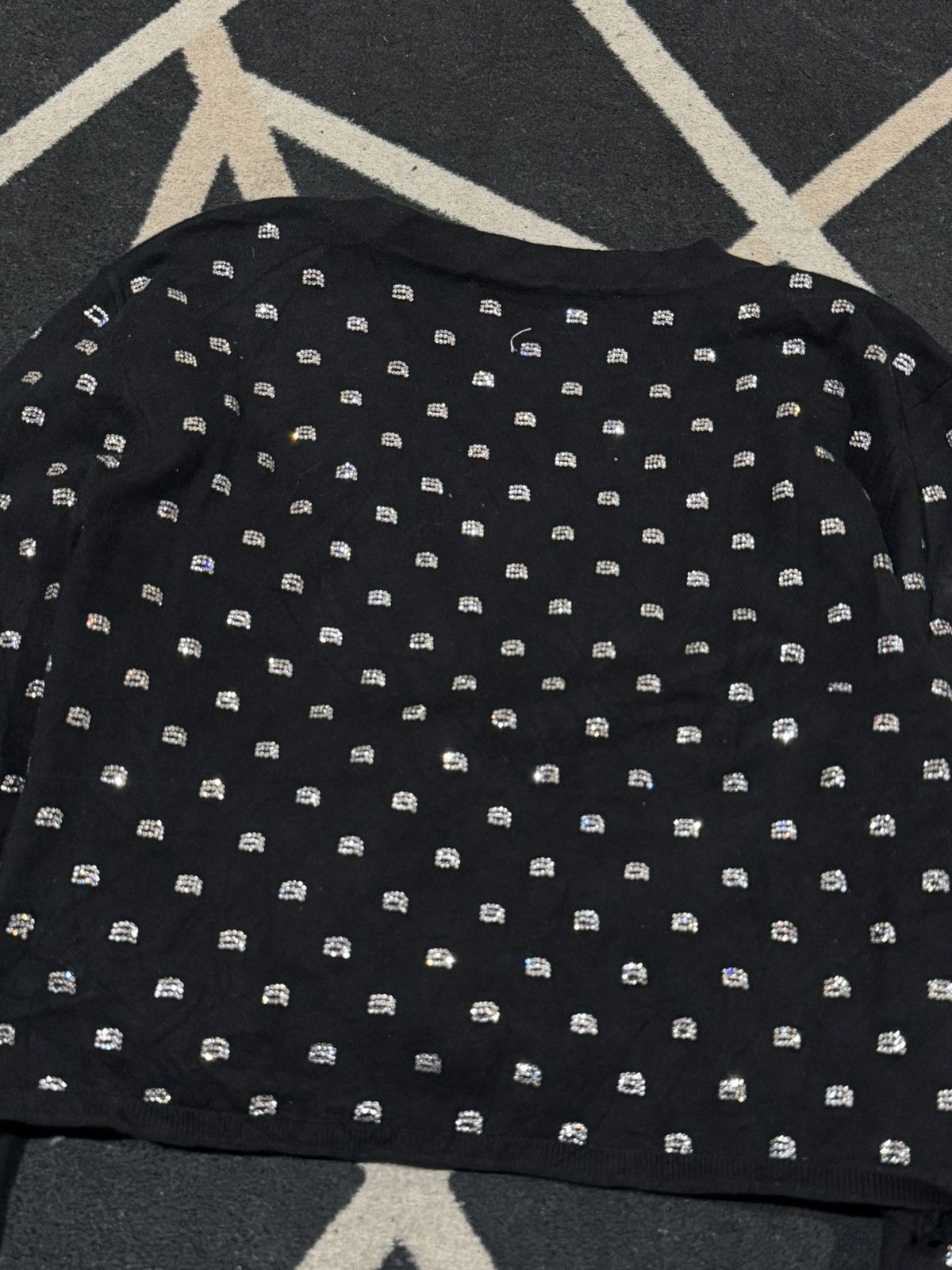 Alexander Wang V-NECK CROPPED CARDIGAN IN CRYSTAL Size S / US 4 / IT 40 - 6 Thumbnail