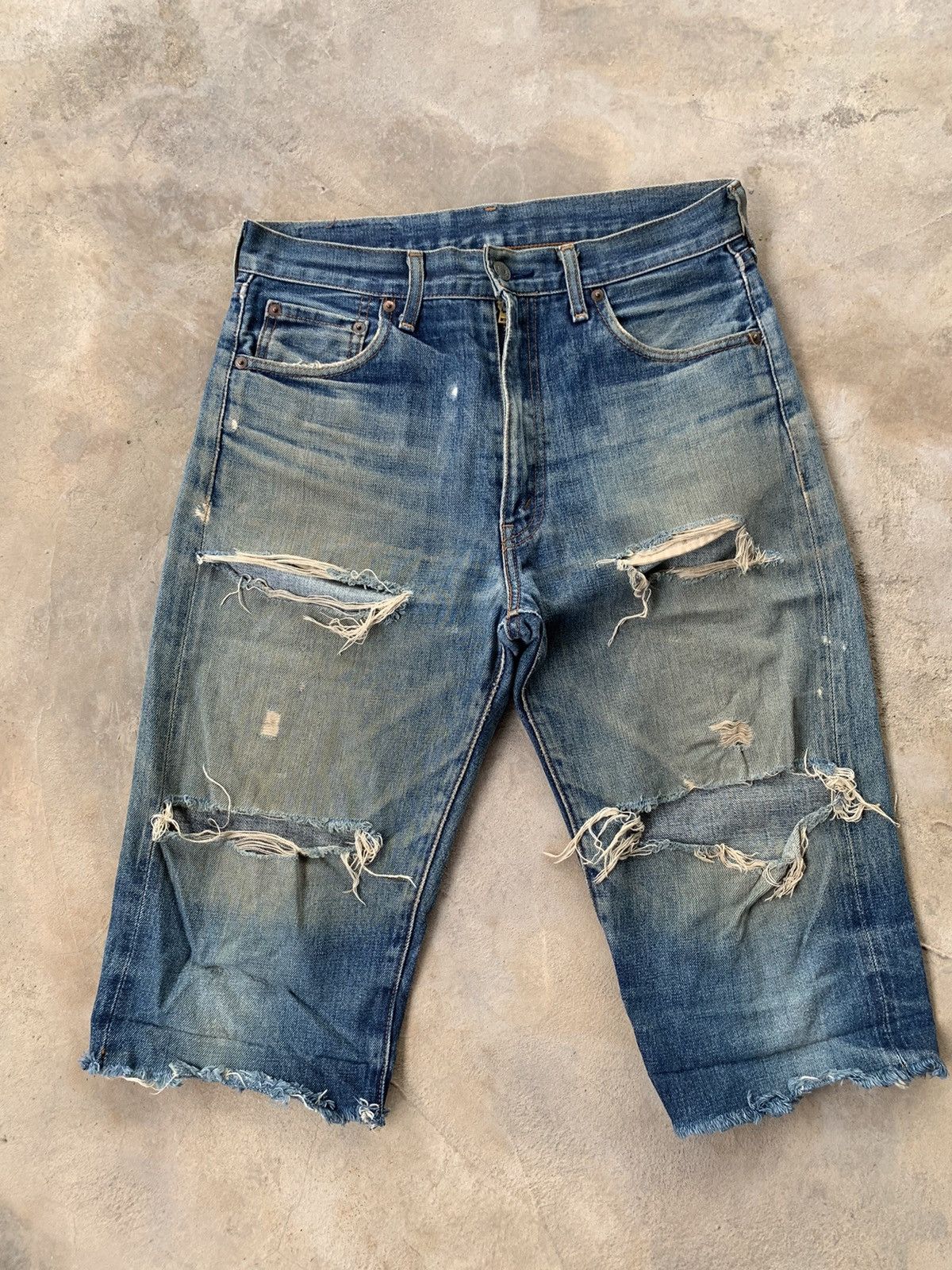 Vintage Levi’s Big E 502 Zip Talon Selvedge Distressed Denim
