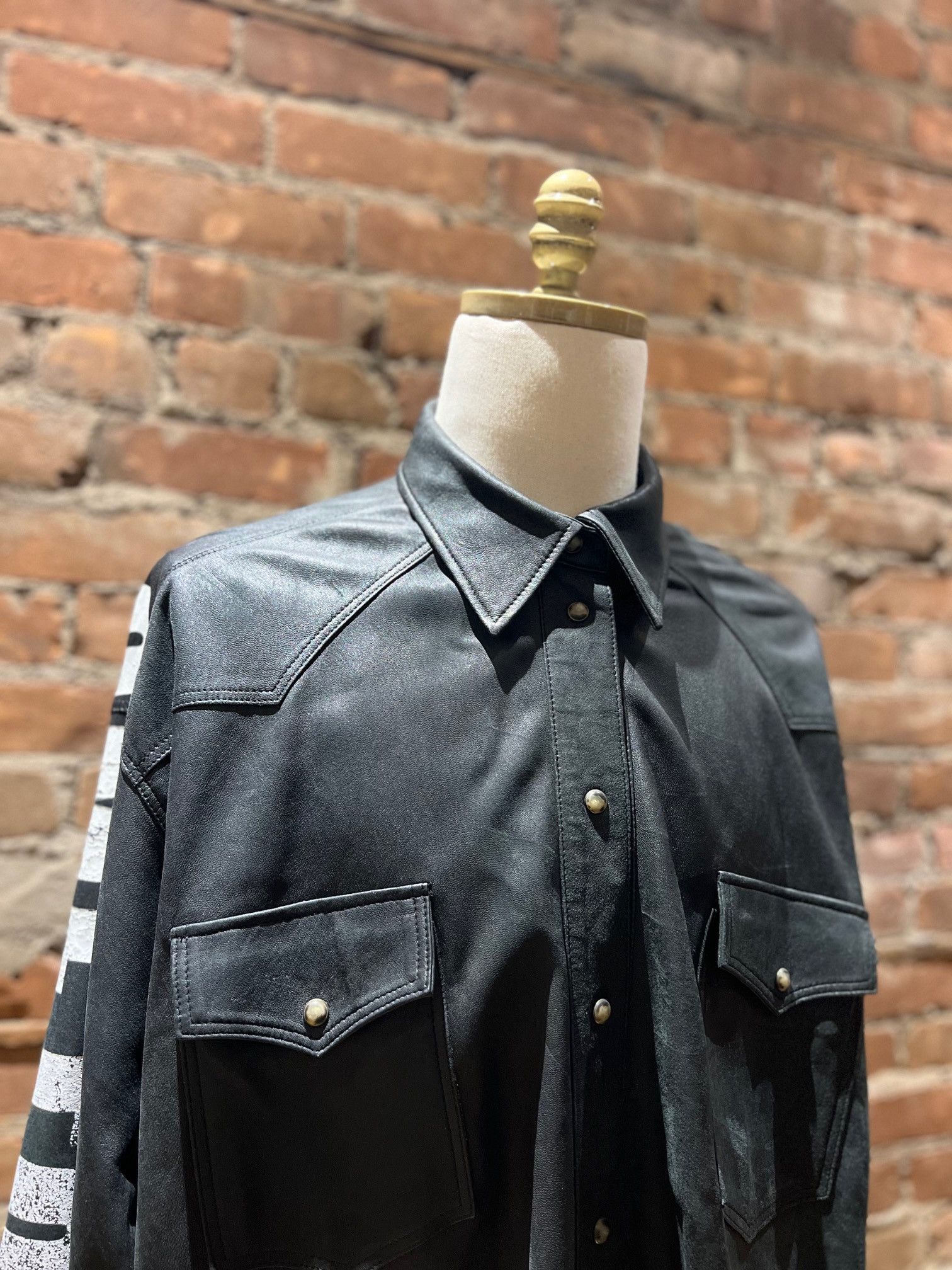 Faith Connexion Faith Connexion Leather Overshirt – “London Is My Hometown” Size US S / EU 44-46 / 1 - 4 Thumbnail