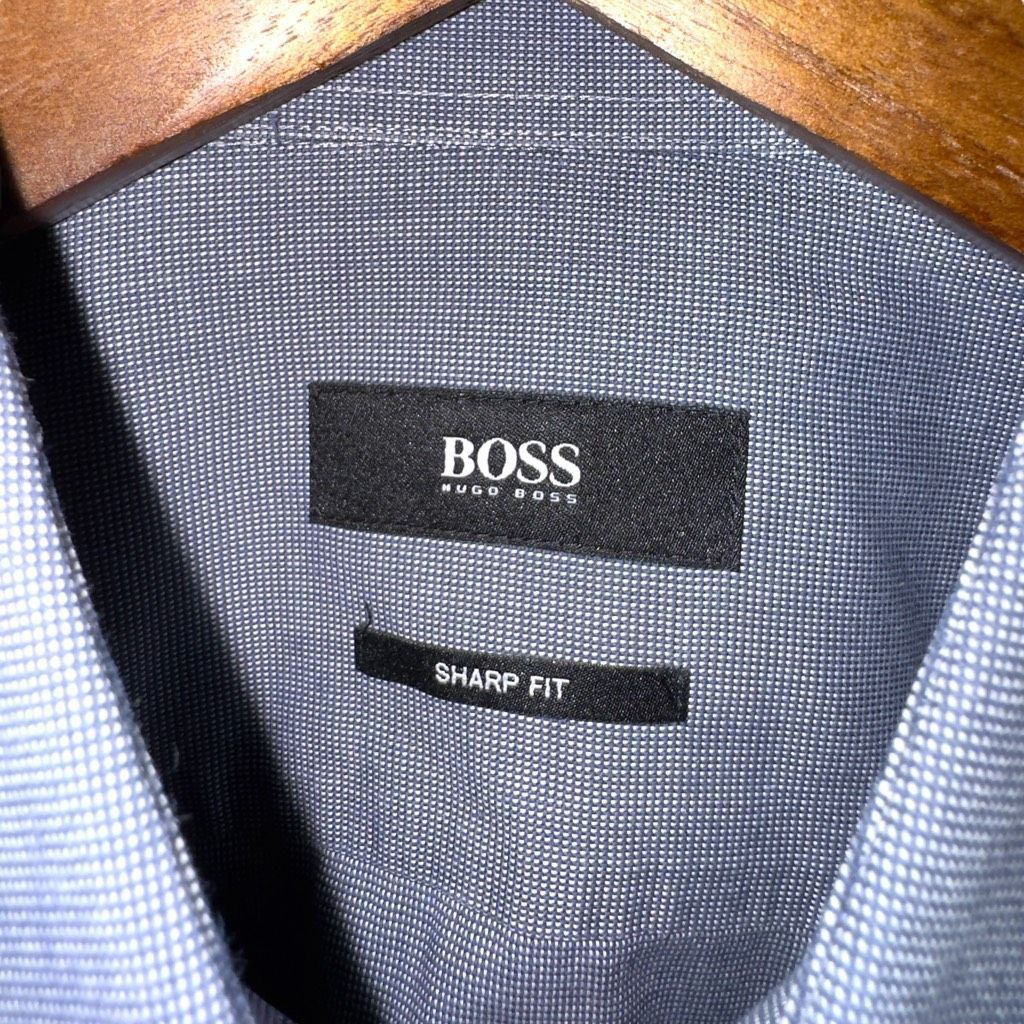 Hugo Boss Boss Hugo Boss French Blue Sharp-Fit Spread Collar Dress Shirt M 15.5 Size US M / EU 48-50 / 2 - 2 Thumbnail