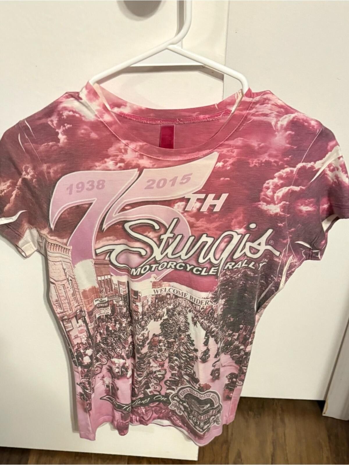 Other 75th Sturgis Motorcycle Rally Pink Graphic Tee Size L / US 10 / IT 46 - 1 Thumbnail