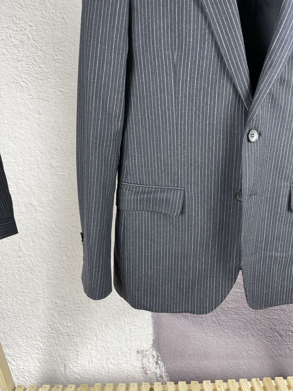 Paoloni Paoloni wool black striped 2 button 2 pcs suit made in Italy Size 36R - 5 Thumbnail