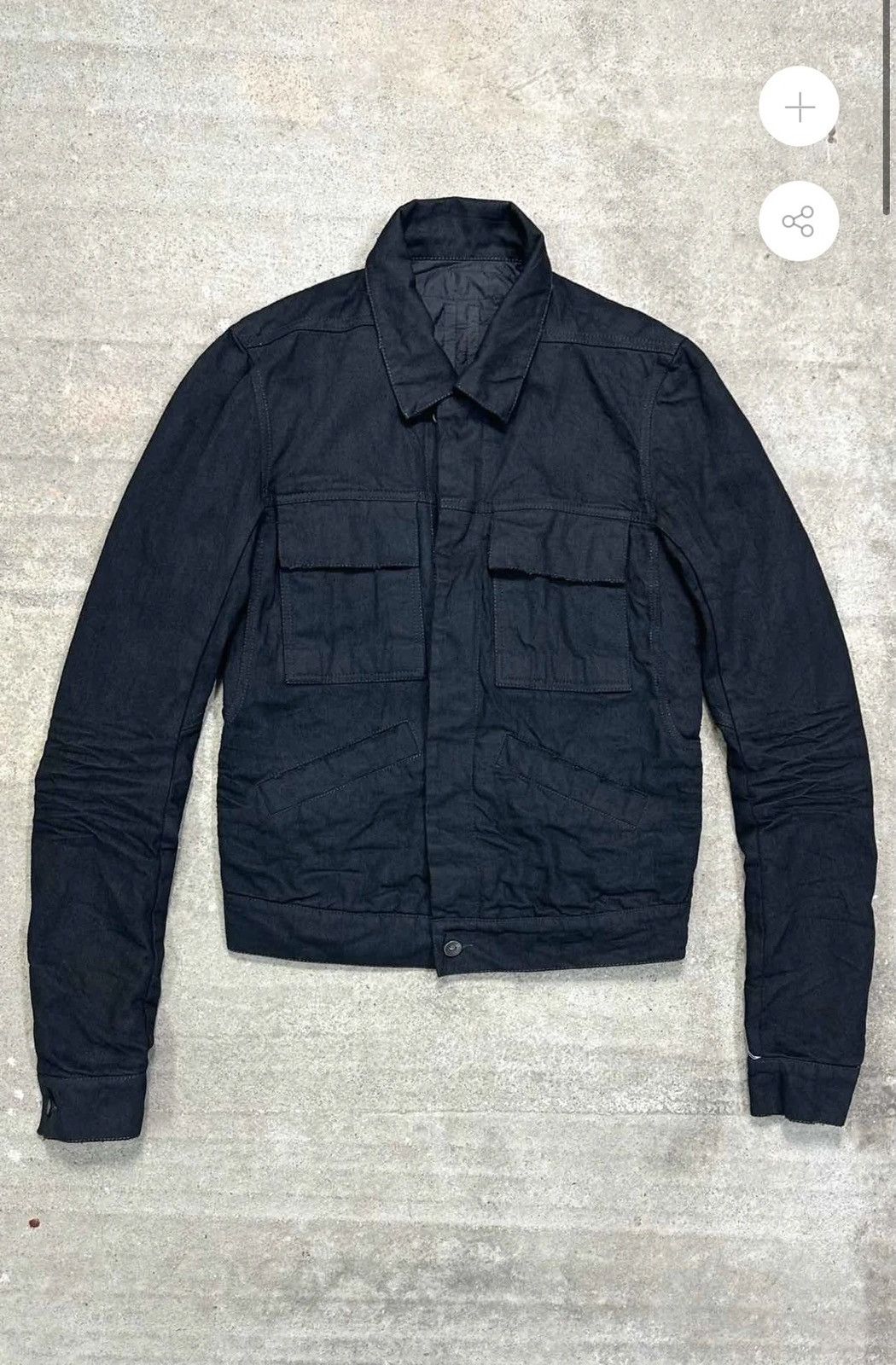 image of Rick Owens Drkshdw Rick Owen’S Drkshdw Denim Jacket in Black, Men's (Size Small)