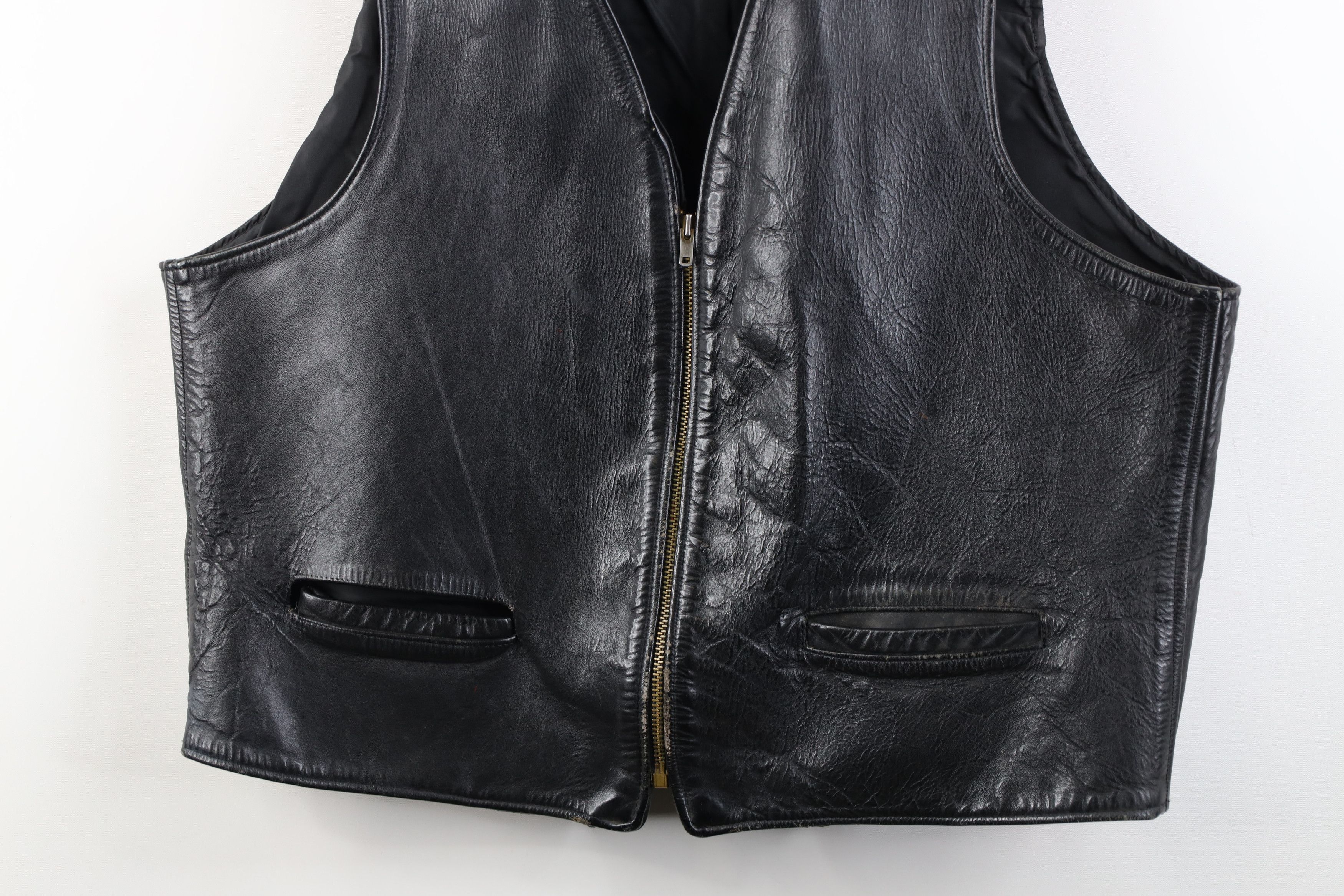 Vintage Vintage 70s 80s Streetwear Full Zip Leather Vest Jacket USA Size US XXL / EU 58 / 5 - 3 Thumbnail