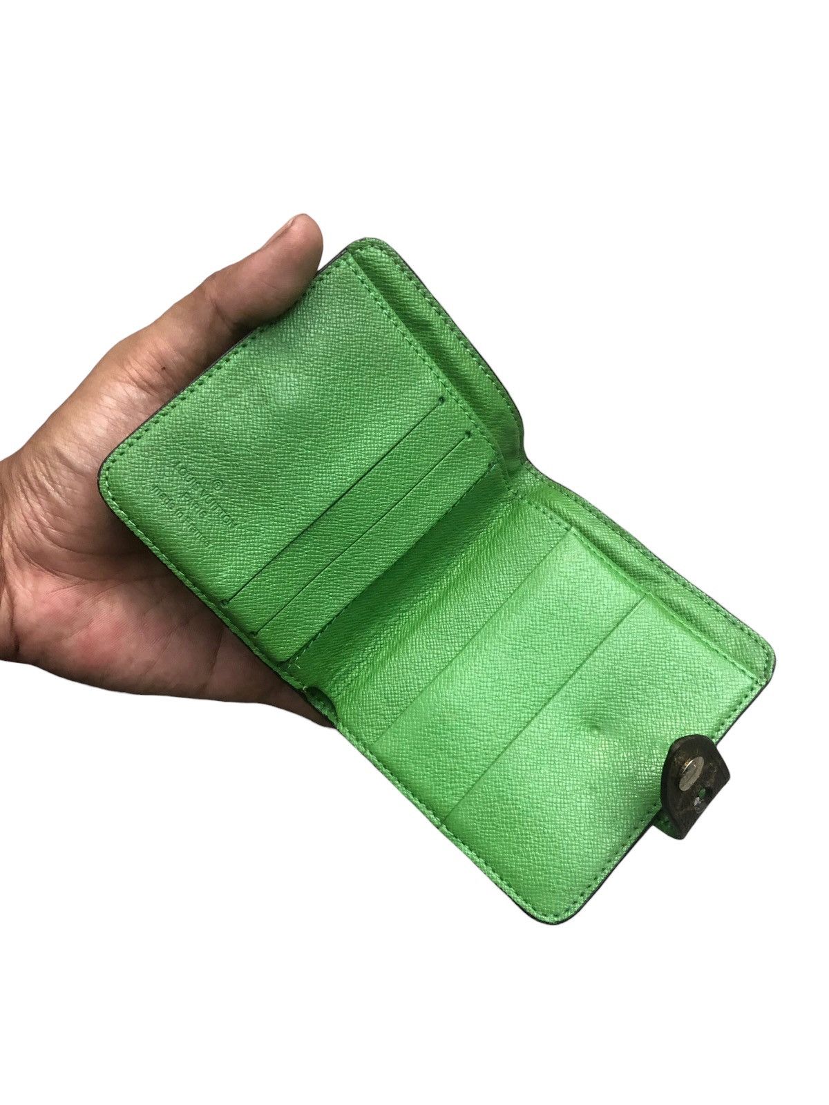 Louis Vuitton 🔥LOUIS VUITTON Monogram Perforated Zip Wallet Green M95218 Size ONE SIZE - 9 Thumbnail