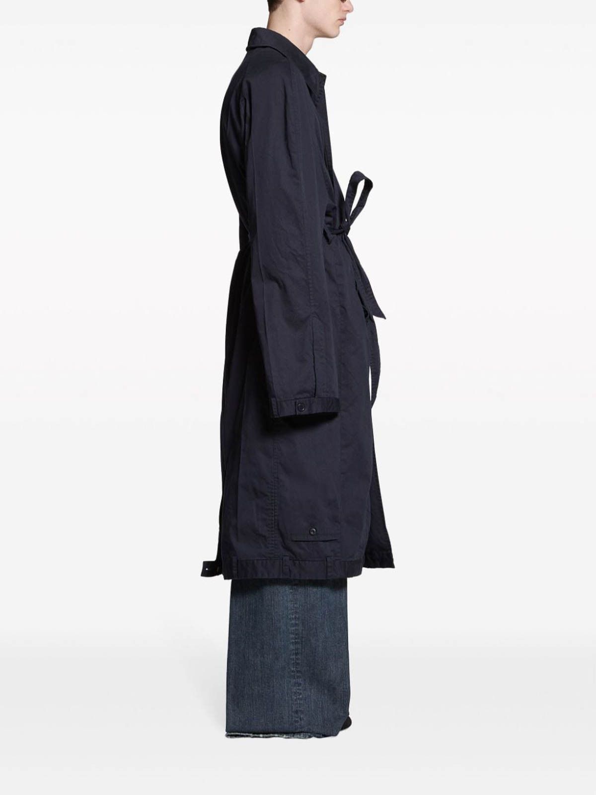 Balenciaga o1y1224 Deconstructed Cotton Coat in Midnight Blue Size US S / EU 44-46 / 1 - 3 Thumbnail