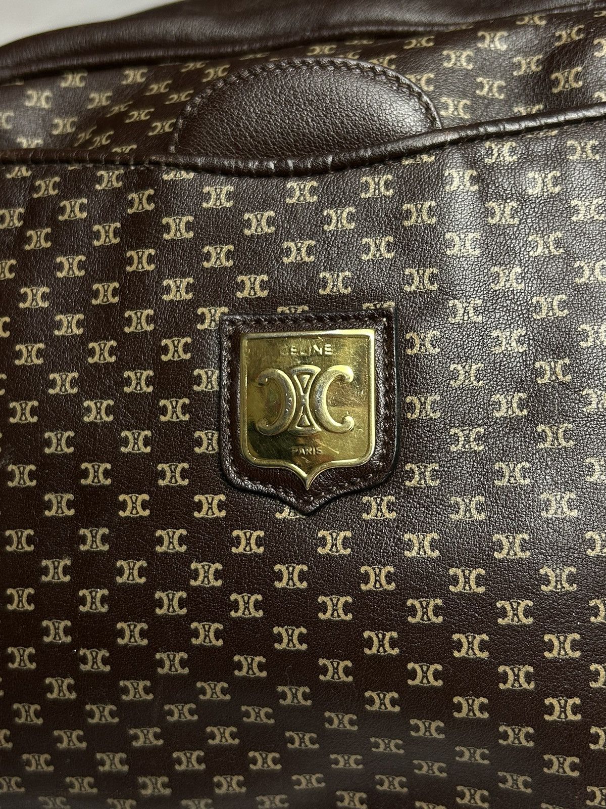 Celine × Designer Celine shoulder bag Triomphe gold hardware leather Size ONE SIZE - 3 Thumbnail