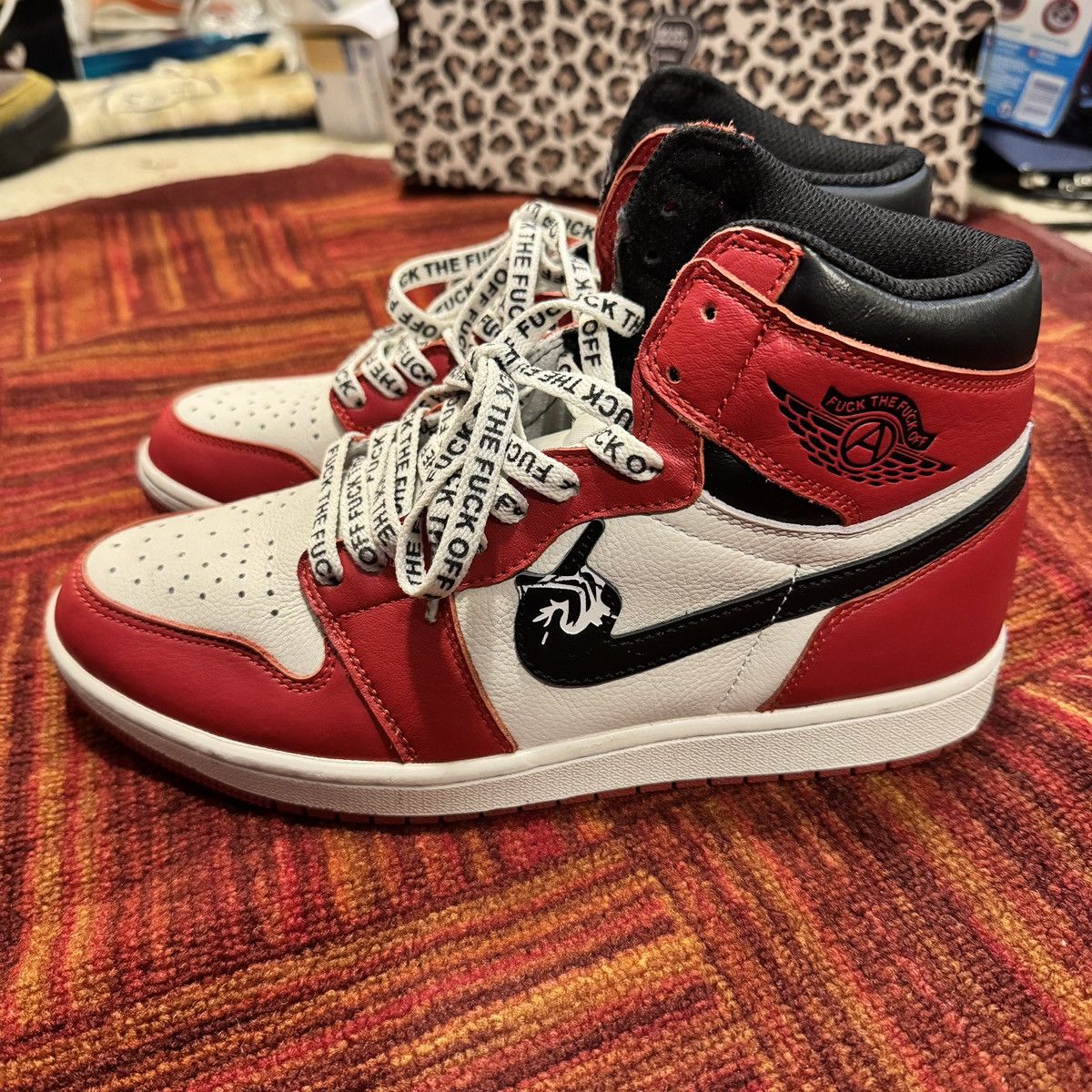 Fugazi × ineverheardofyou ineverheardofyou Fuck You Jordan 1 size 8 Size US 8 / EU 41 - 2 Thumbnail