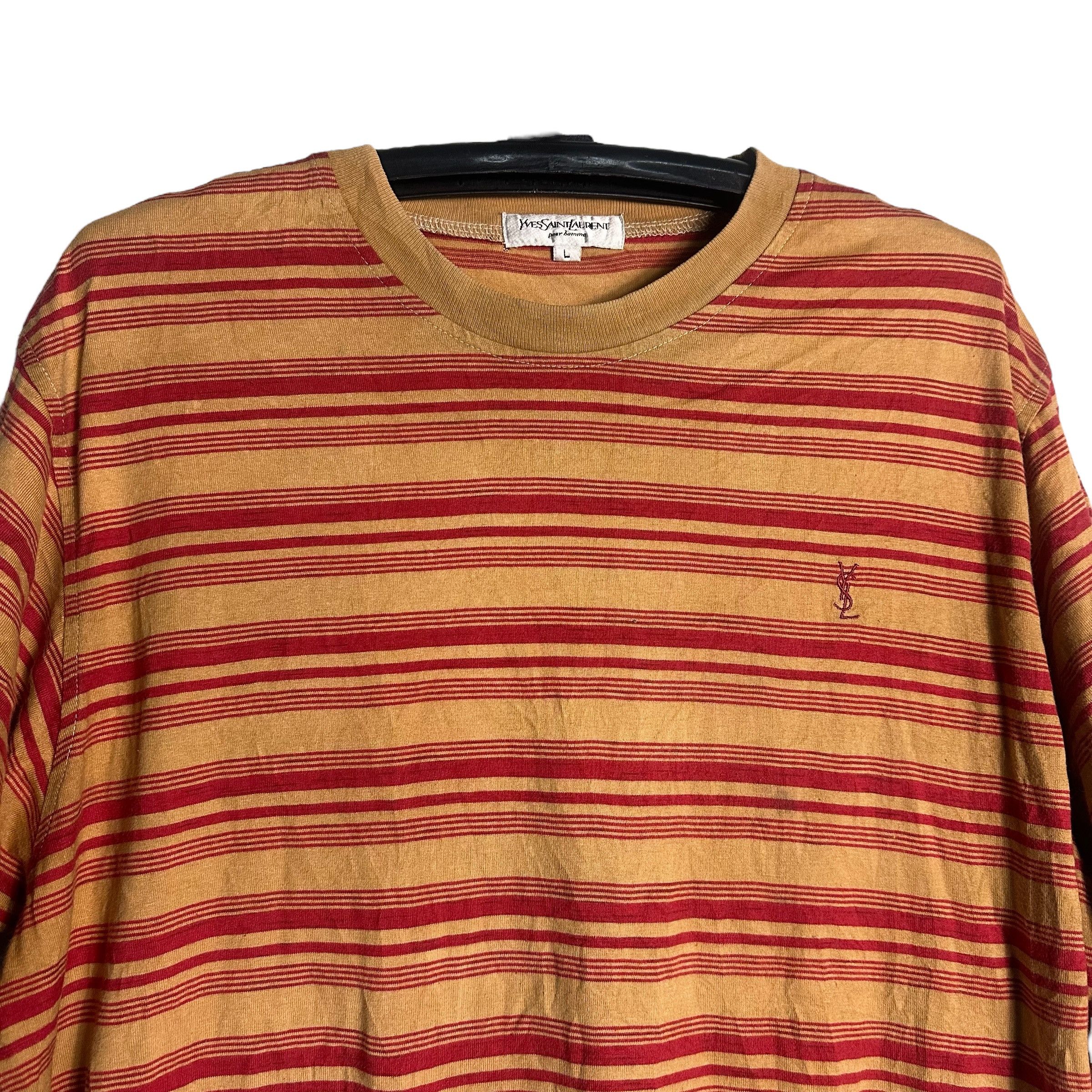 Yves Saint Laurent 🔥RARE🔥Vintage YSL YvesSaintLaurent Striped T-shirt Size US L / EU 52-54 / 3 - 2 Thumbnail