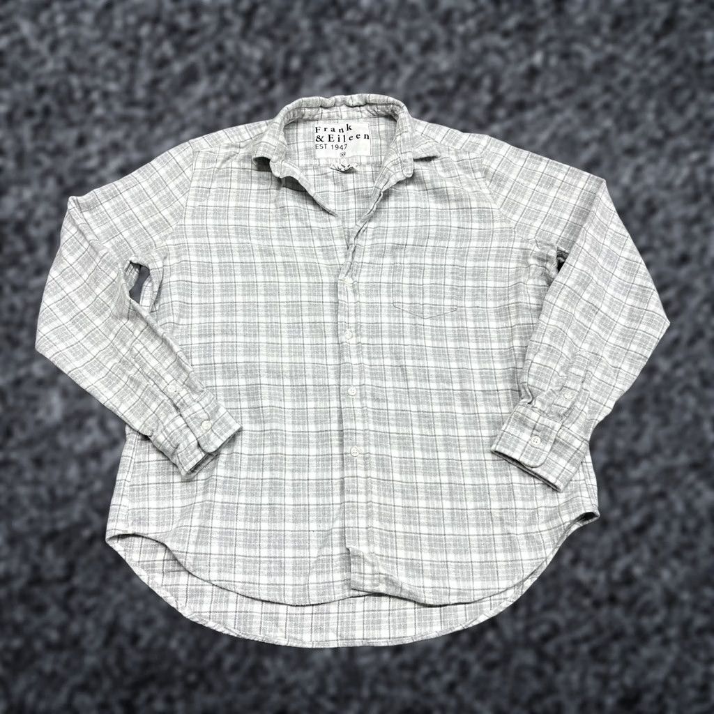 Frank & Eileen Frank & Eileen Shirt Womens XS Gray Plaid Italian Flannel Button Relaxed Eileen Size XS / US 0-2 / IT 36-38 - 1 Thumbnail