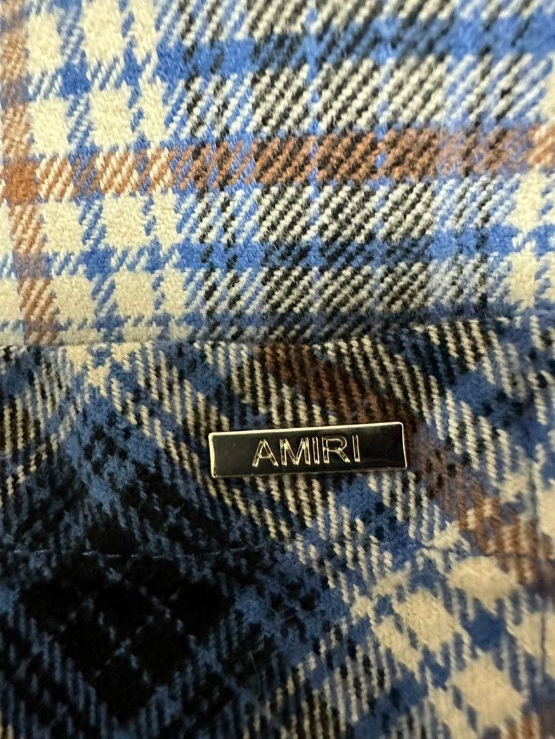Amiri Amiri Ink-splashed tassel-fringed checkered long-sleeved s Size US L / EU 52-54 / 3 - 4 Thumbnail