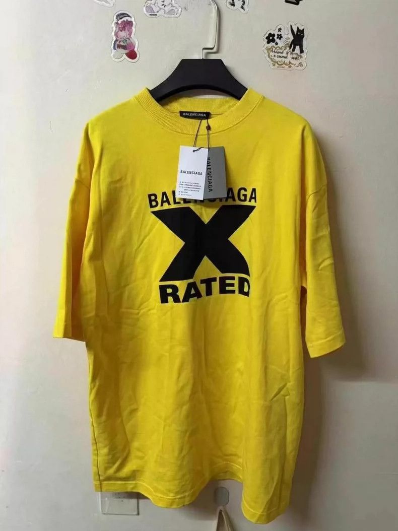 Balenciaga Balenciaga Black and yellow X-rated letter short sleeve XS Size US XS / EU 42 / 0 - 1 Thumbnail