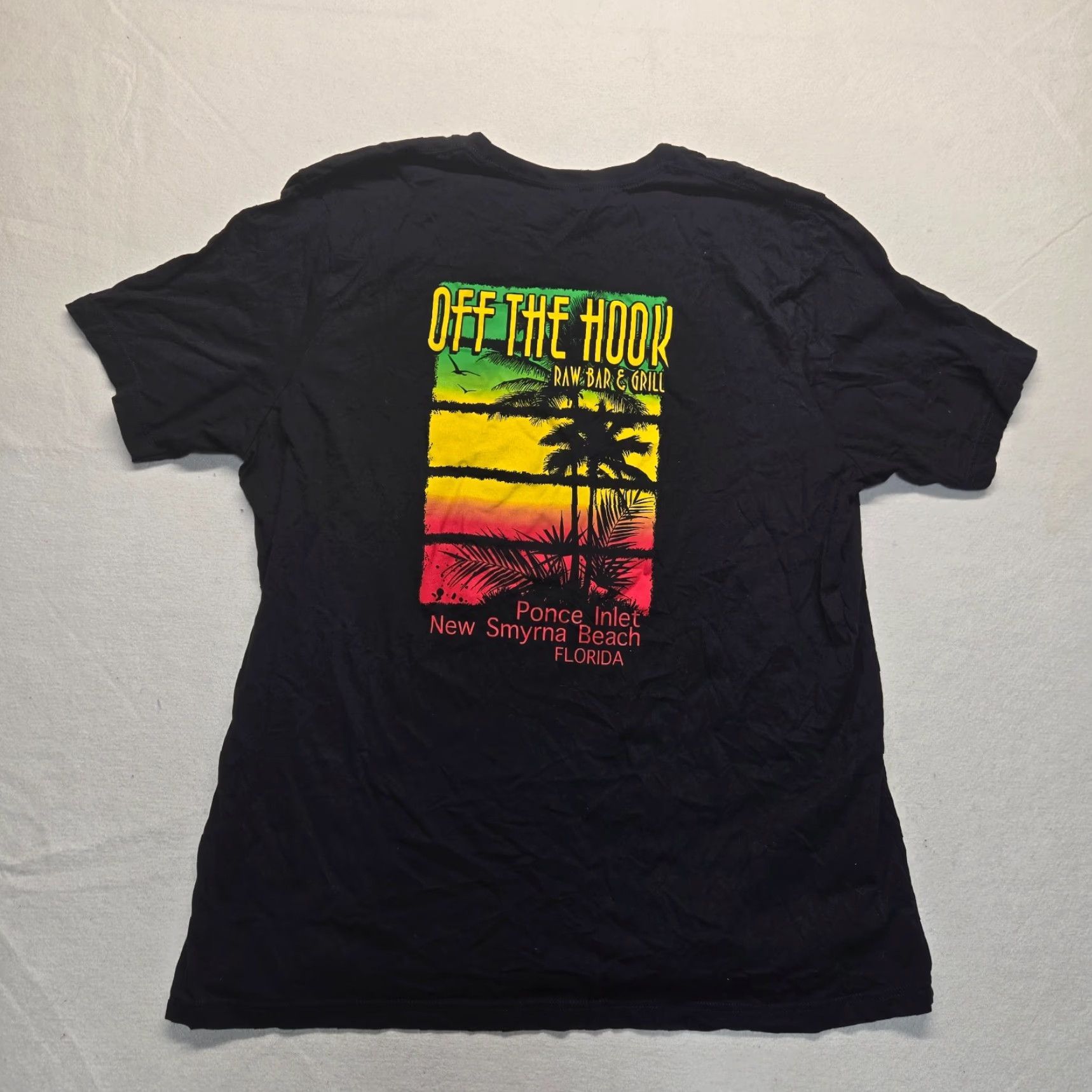 Off The Hook Off The Hook Bar Grill T-Shirt Adult Men's 3XL Black Graphic Print Florida Size US XXL / EU 58 / 5 - 8 Thumbnail