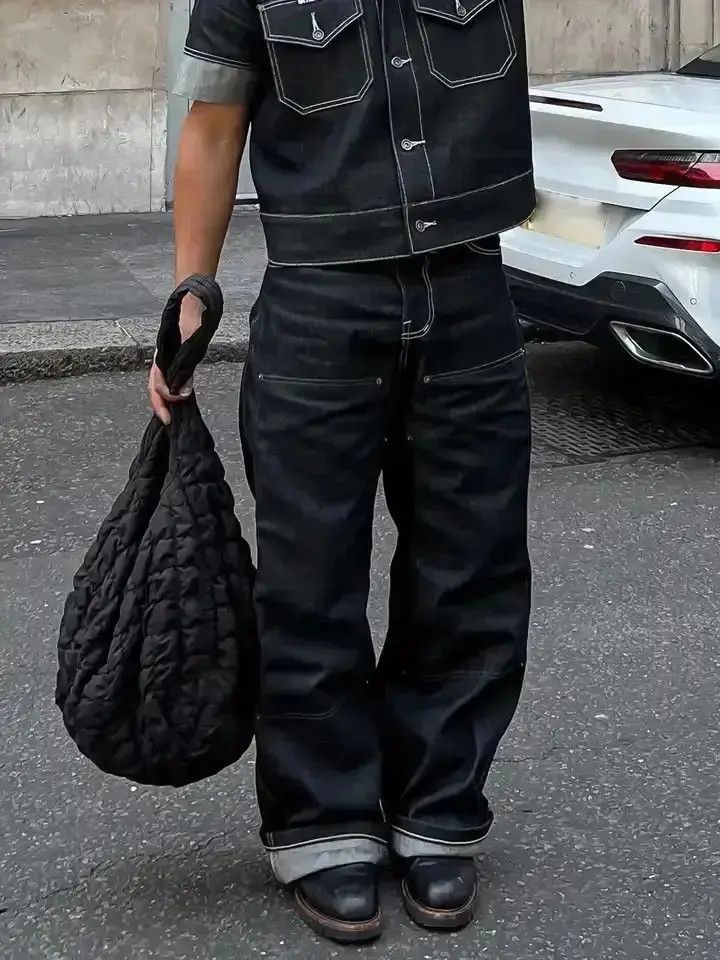 Japanese Brand Multi Pocket Baggy Denim Pant Size US 32 / EU 48 - 2 Thumbnail