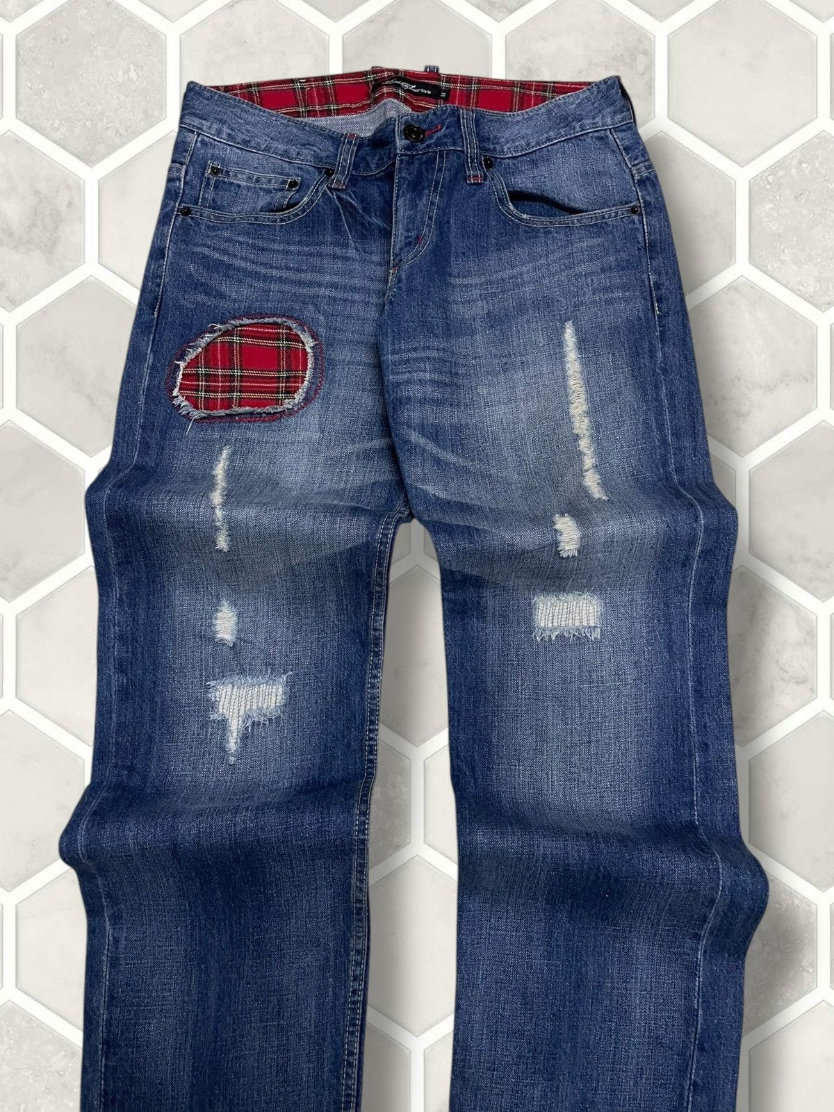 Hysteric Glamour Vintate Authentic Japan 90s Root Three Distressed Denim Size US 31 - 4 Thumbnail