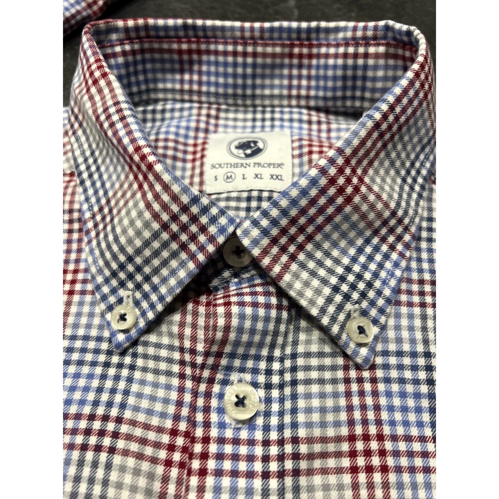 Southern Proper Southern Proper Mens Plaid Button-Up Shirt Block M Multi Color LS Button-Down Cotton Regular Fit Size US M / EU 48-50 / 2 - 4 Thumbnail