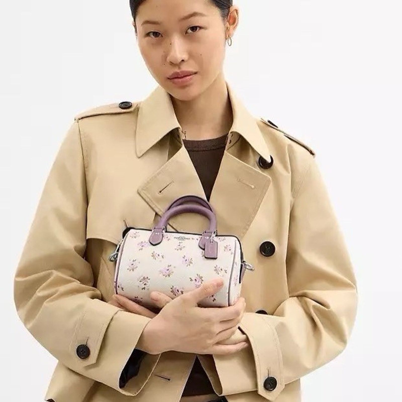 Coach NWT Coach Mini Rowan Crossbody Bag Floral Print CAL69 Chalk Size ONE SIZE - 8 Thumbnail