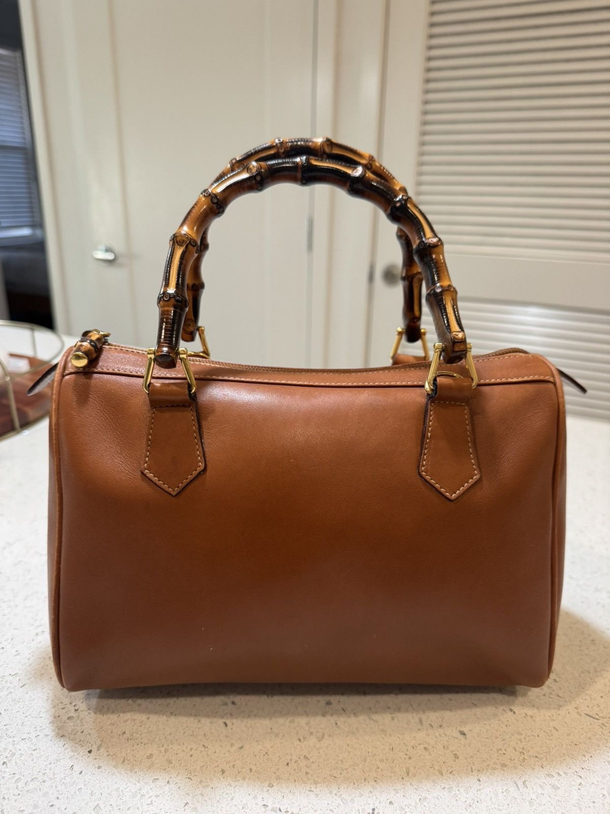 Gucci Gucci Vintage Bamboo Handle Bag - Brown Leather with COA Size ONE SIZE - 5 Thumbnail