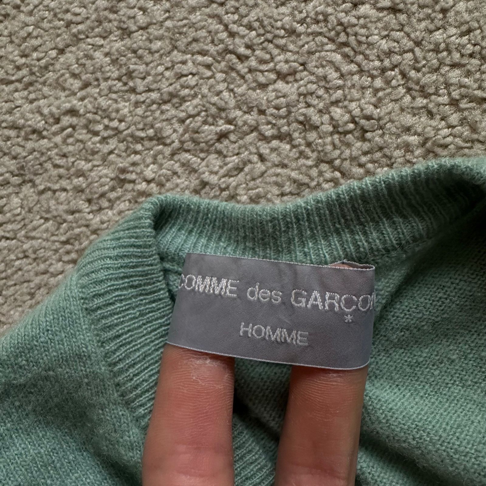 Comme des Garcons × Comme des Garcons Homme Comme Des Garcons Homme 80's Wool V-Neck Sweater HN-050140 Size US L / EU 52-54 / 3 - 3 Thumbnail