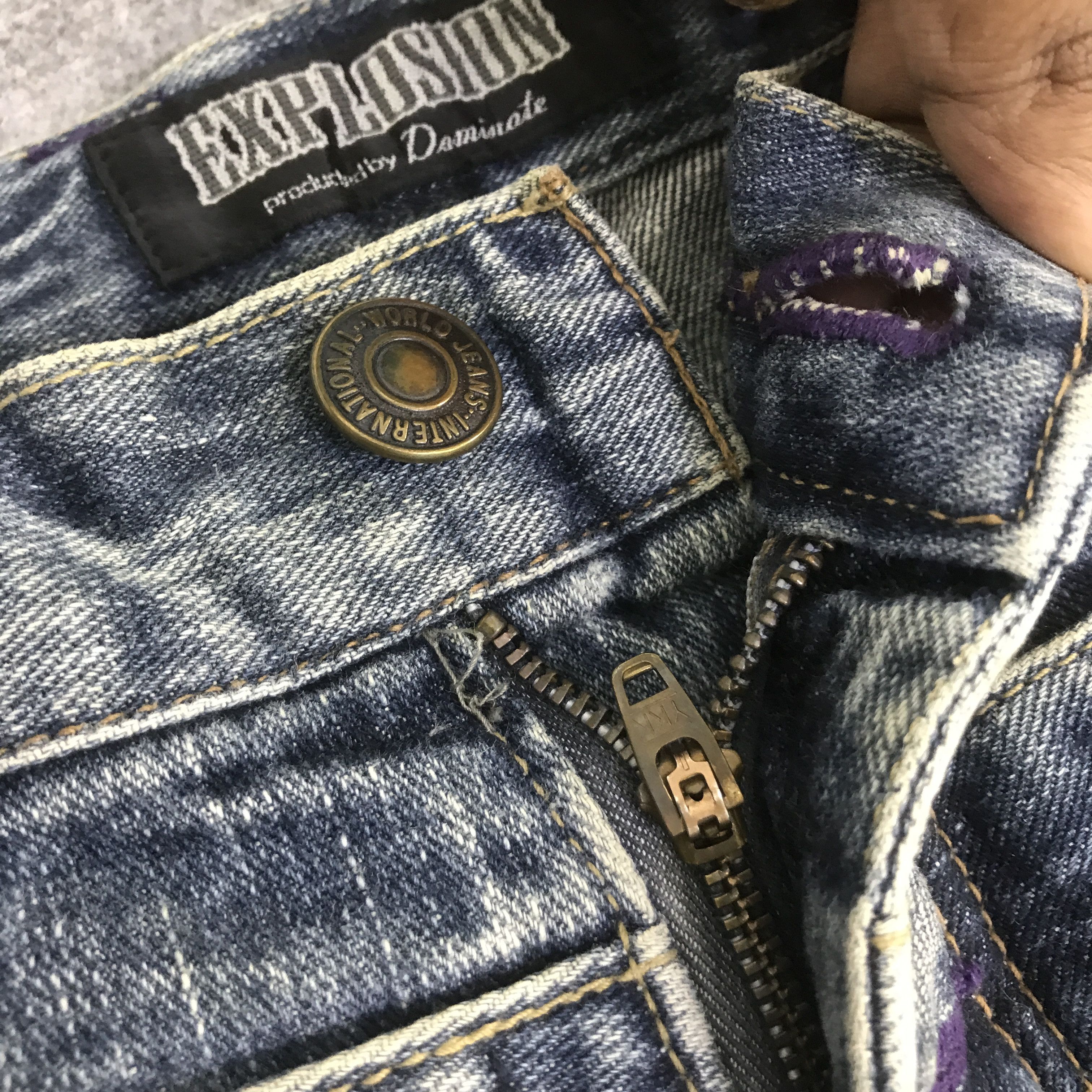 Japanese Brand DOUBLE WAIST EXPLOSION DENIM PANTS K130B18 Size US 34 / EU 50 - 13 Thumbnail