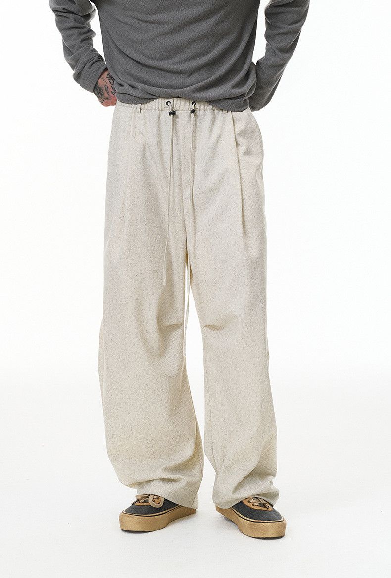 Japanese Brand Linen wide leg pants, loose solid color casual pants Size US 29 - 5 Thumbnail