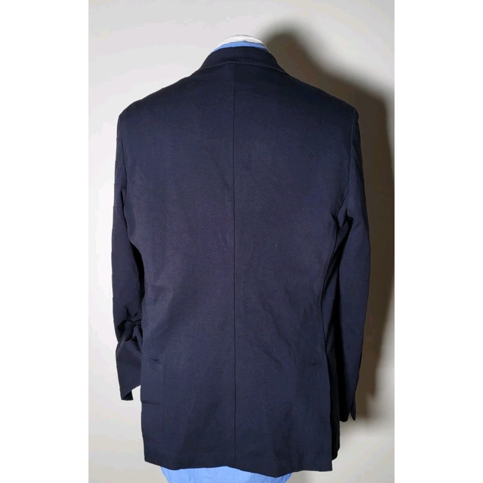 BUGATCHI BUGATCHI Blazer Jacket Single-Breasted Two-Button Knit Polyester Spandex Stretch / Notch Lapel / Regular Fit / Blue / XL / Men Size US XL / EU 56 / 4 - 5 Thumbnail
