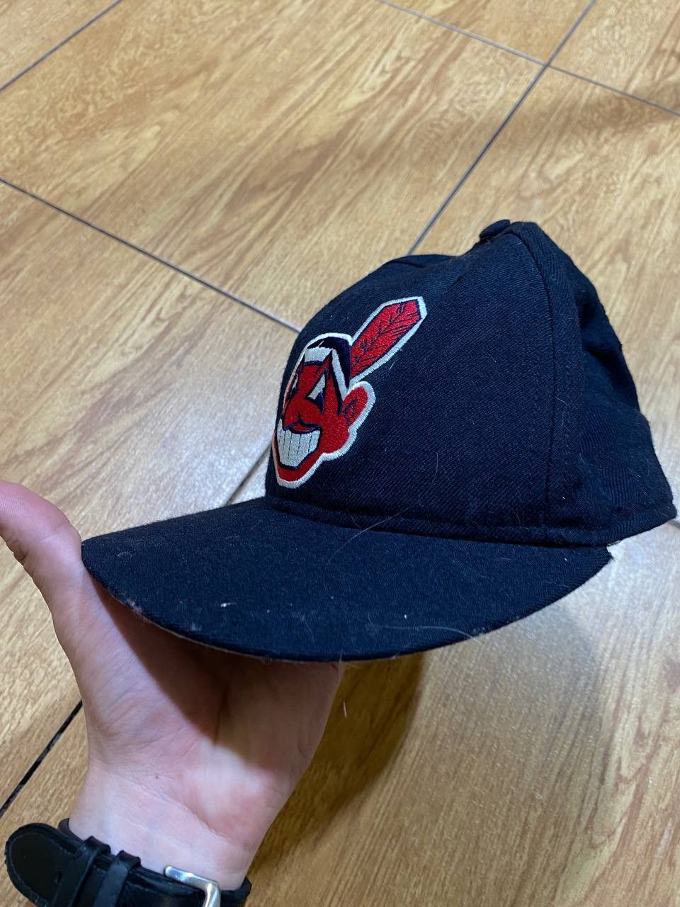 New Era Hats big logo Vintage New Era black Cap NBA Y2K 100% Wool Size ONE SIZE - 10 Thumbnail