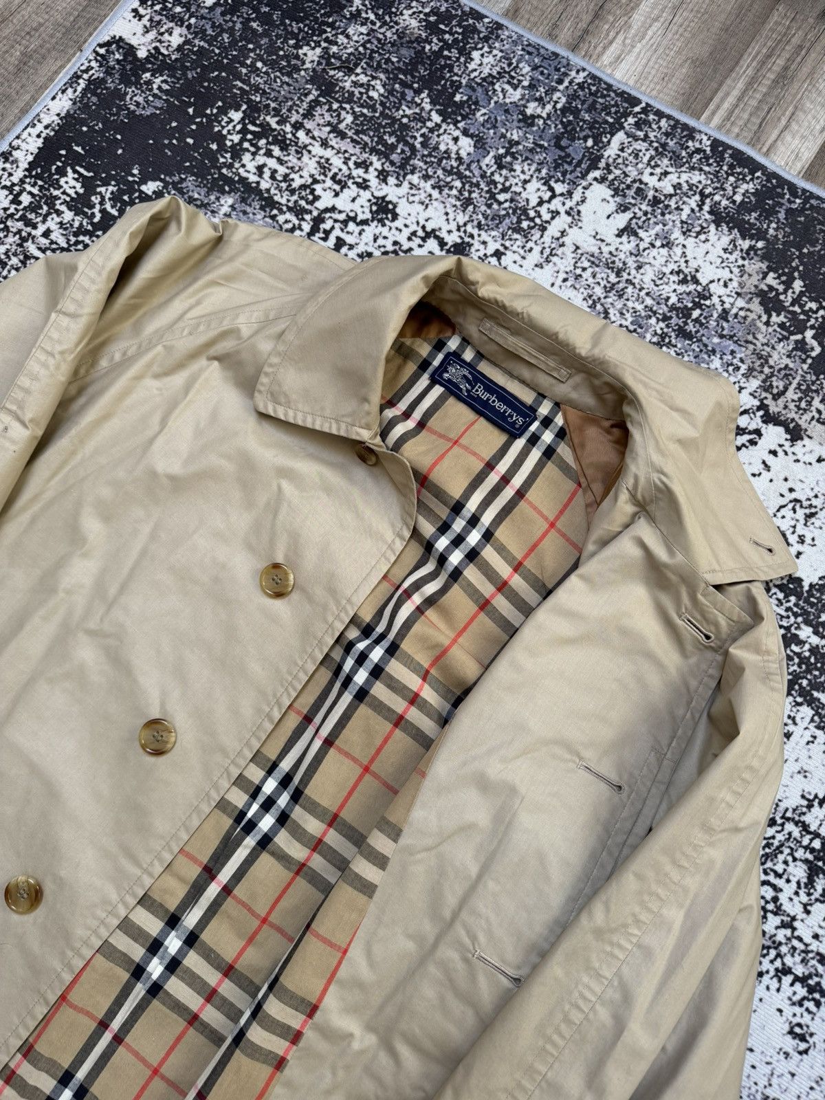 Burberry × Vintage Vintage BURBERRY Full Pattern Nova Check Trench coat Jacket Size US M / EU 48-50 / 2 - 6 Thumbnail