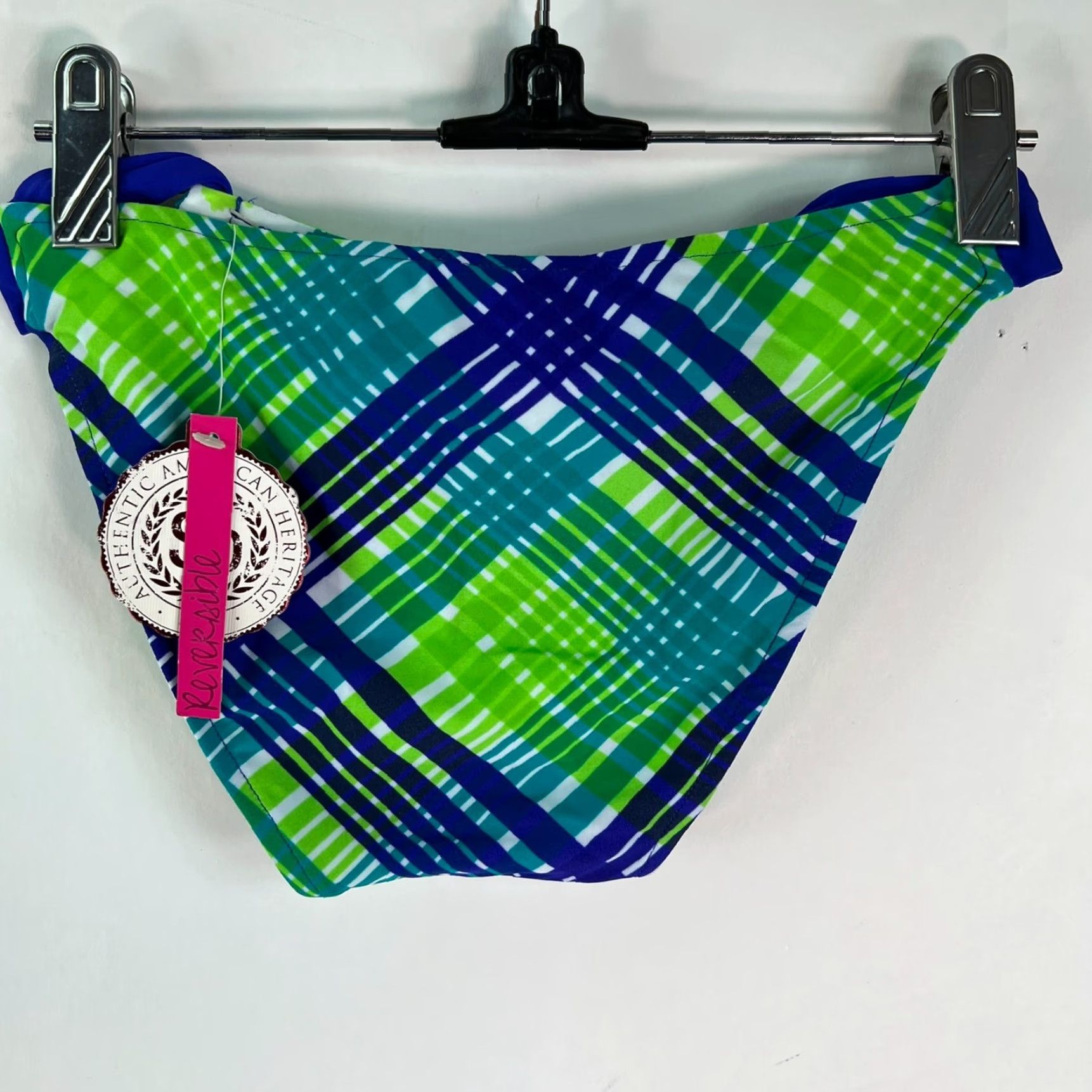 Vintage SO Womens Hipster Bikini Bottom Green XS Striped 81% Nylon 19% Spandex Adults Women Beach Swimwear Bottom Womens XS Green Hippie? Wait. Size 26" / US 2 / IT 38 - 2 Thumbnail