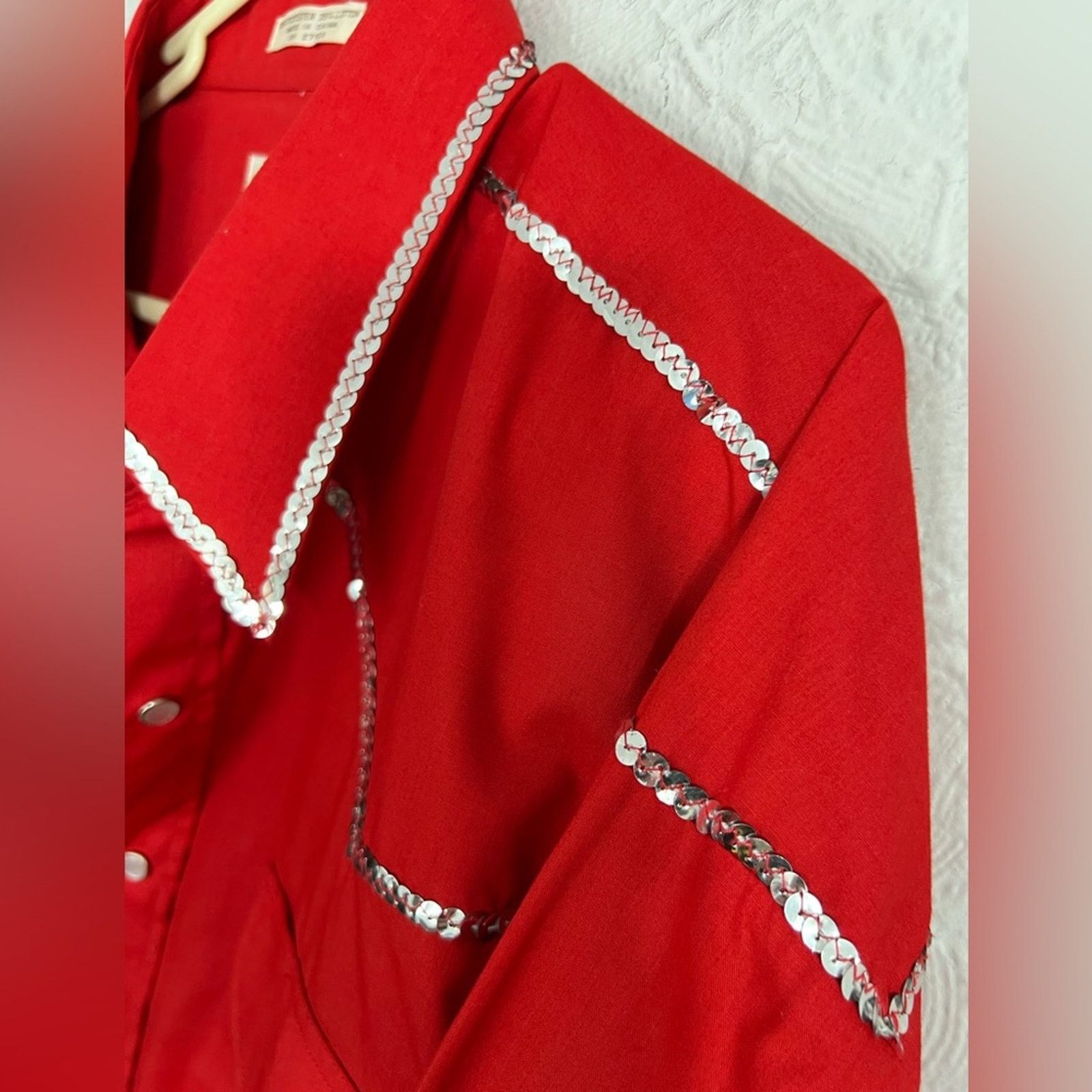 Other Vintage Western Sheplers Red Western Pearl Snap 18 Tall Size US XXL / EU 58 / 5 - 4 Thumbnail